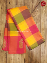 Multicolor & Orange   -  Semi Silk - Shop on ShrusEternity.com