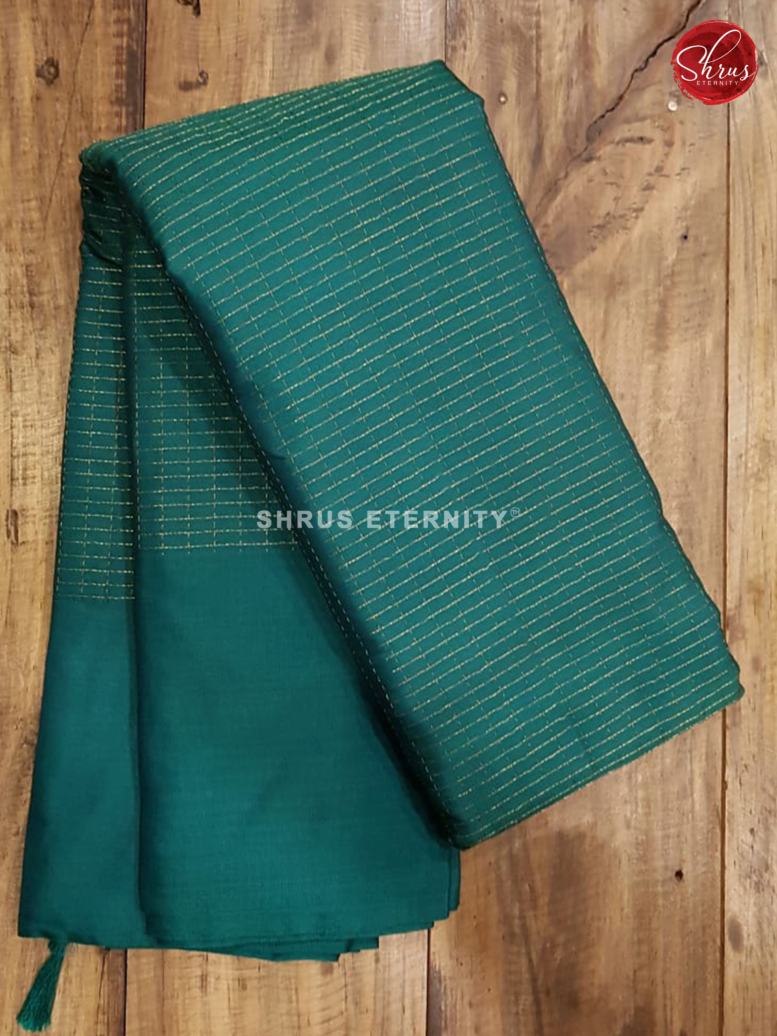Green  (Single Tone) - Semi Cotton Silk - Shop on ShrusEternity.com