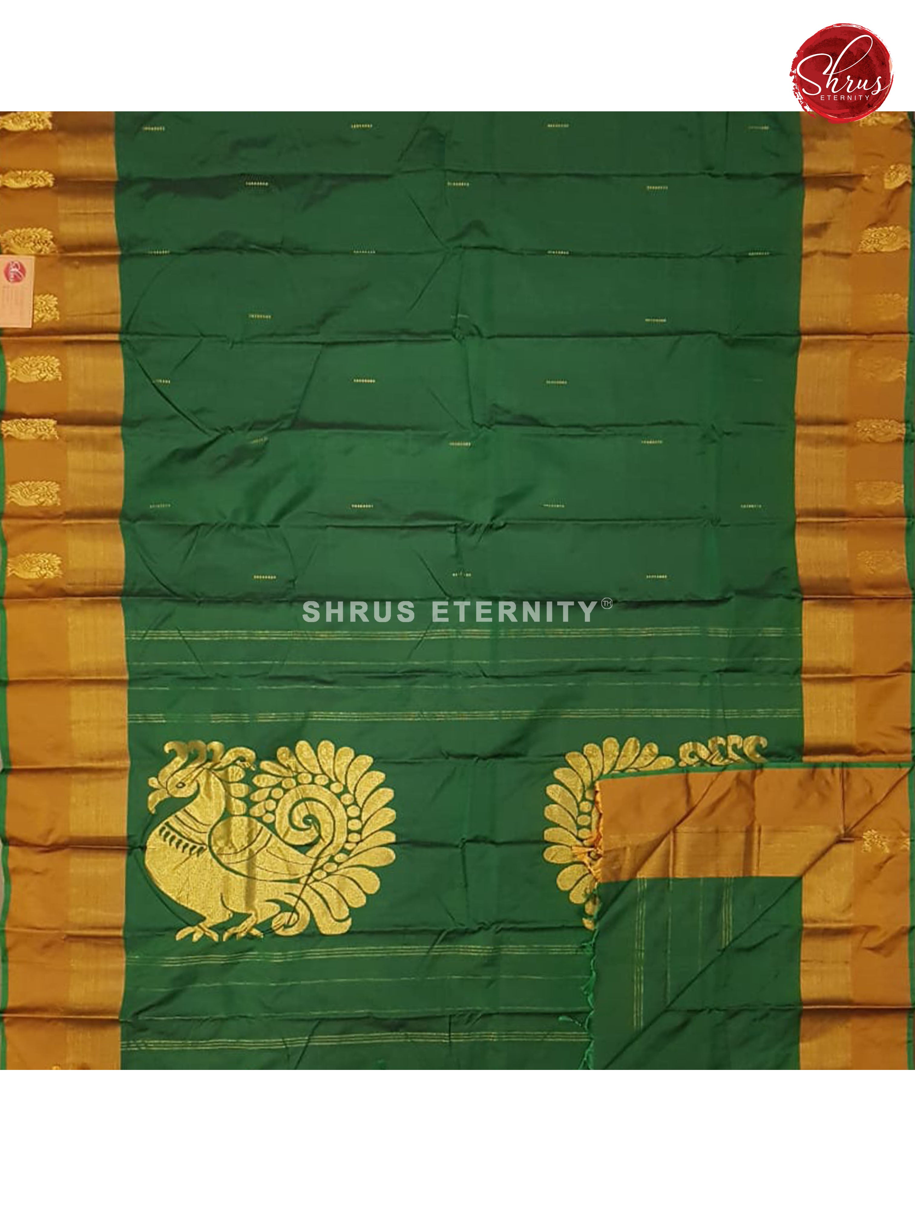 Green & Mustard Orange - Semi Cotton Silk - Shop on ShrusEternity.com