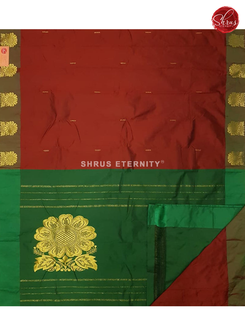 Maroon & Dark Green - Semi Cotton Silk - Shop on ShrusEternity.com