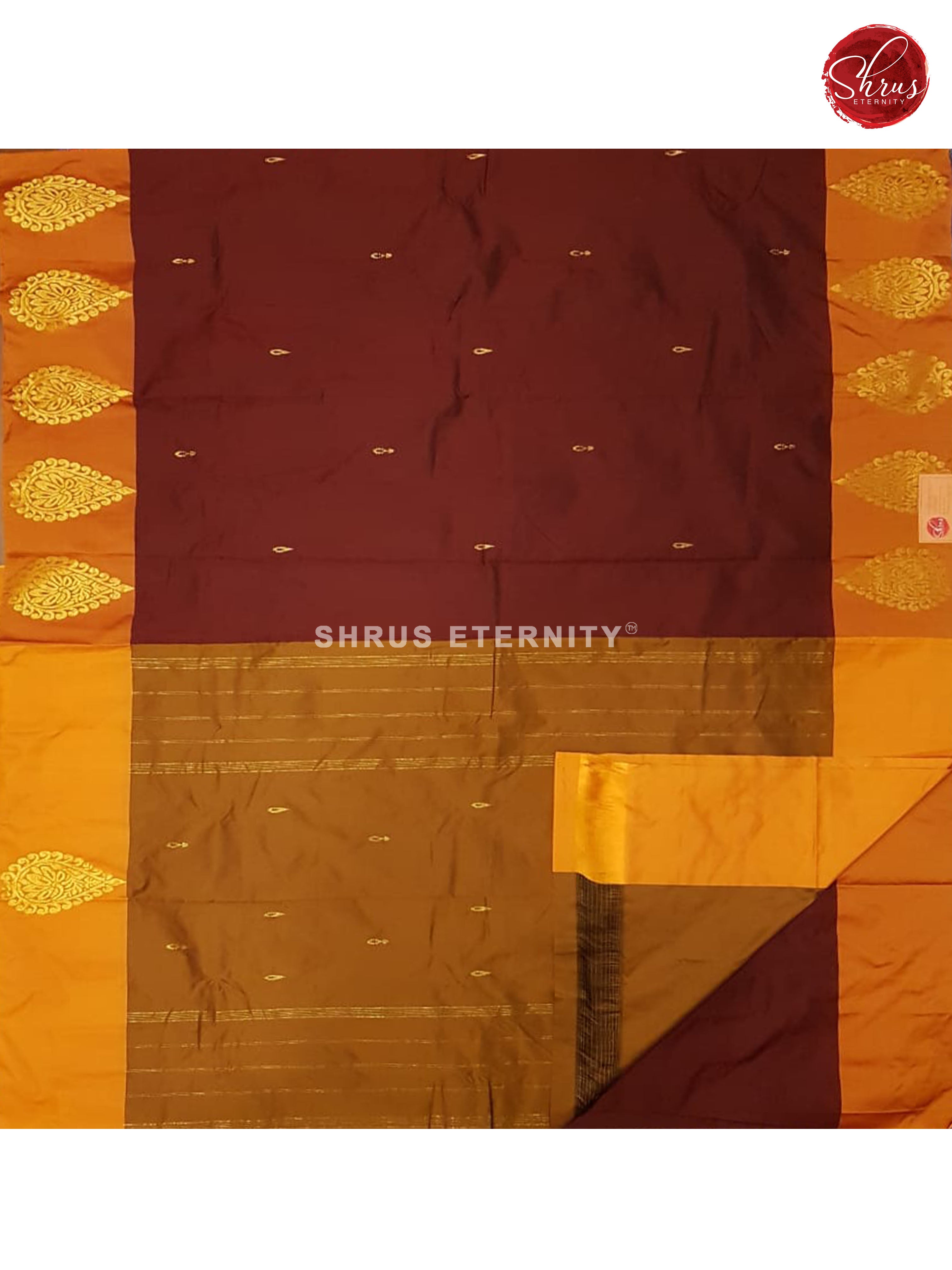 Maroon & Orange -  Semi Silk - Shop on ShrusEternity.com
