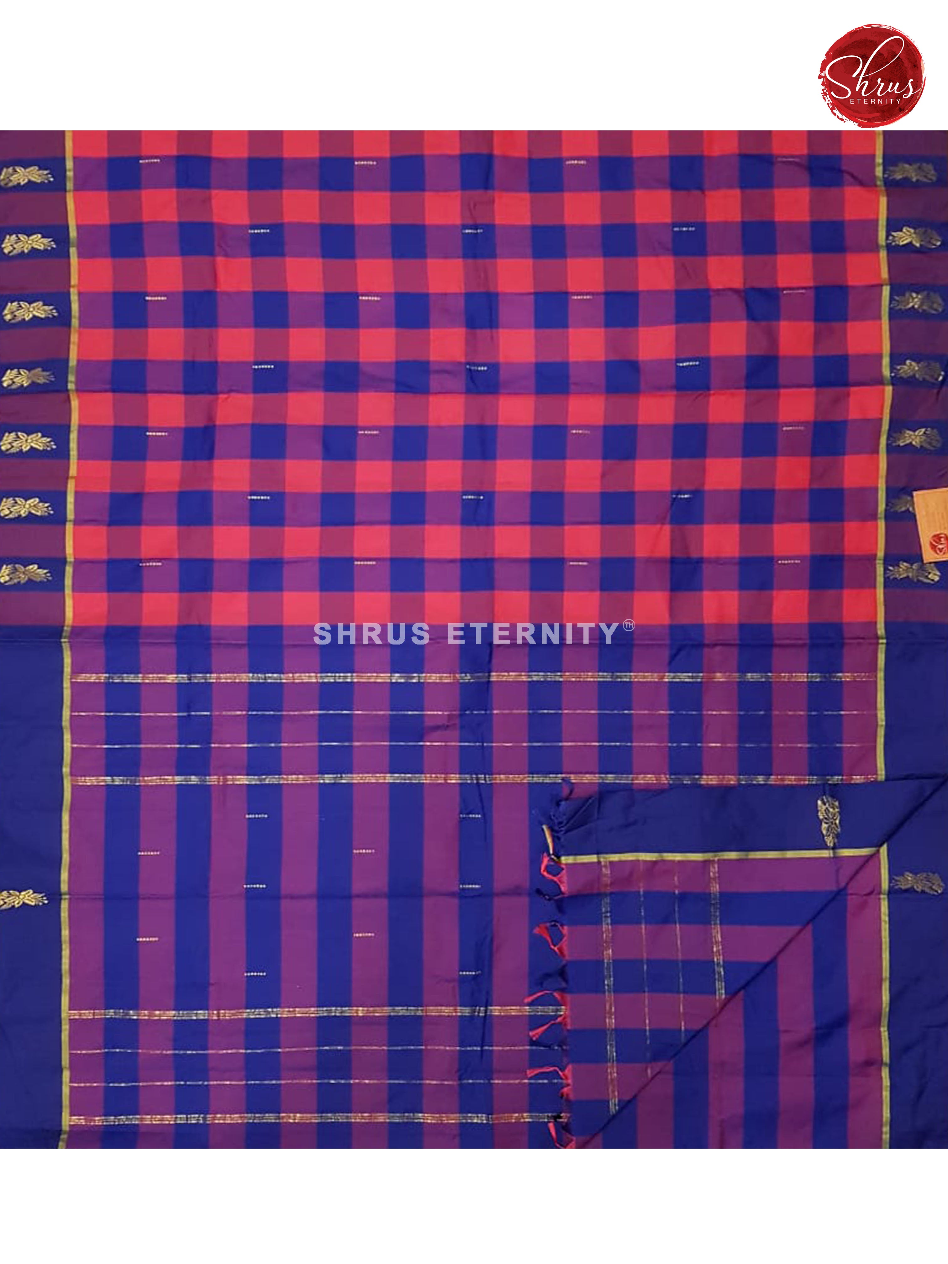 Pink & Blue -  Semi Cotton Silk - Shop on ShrusEternity.com