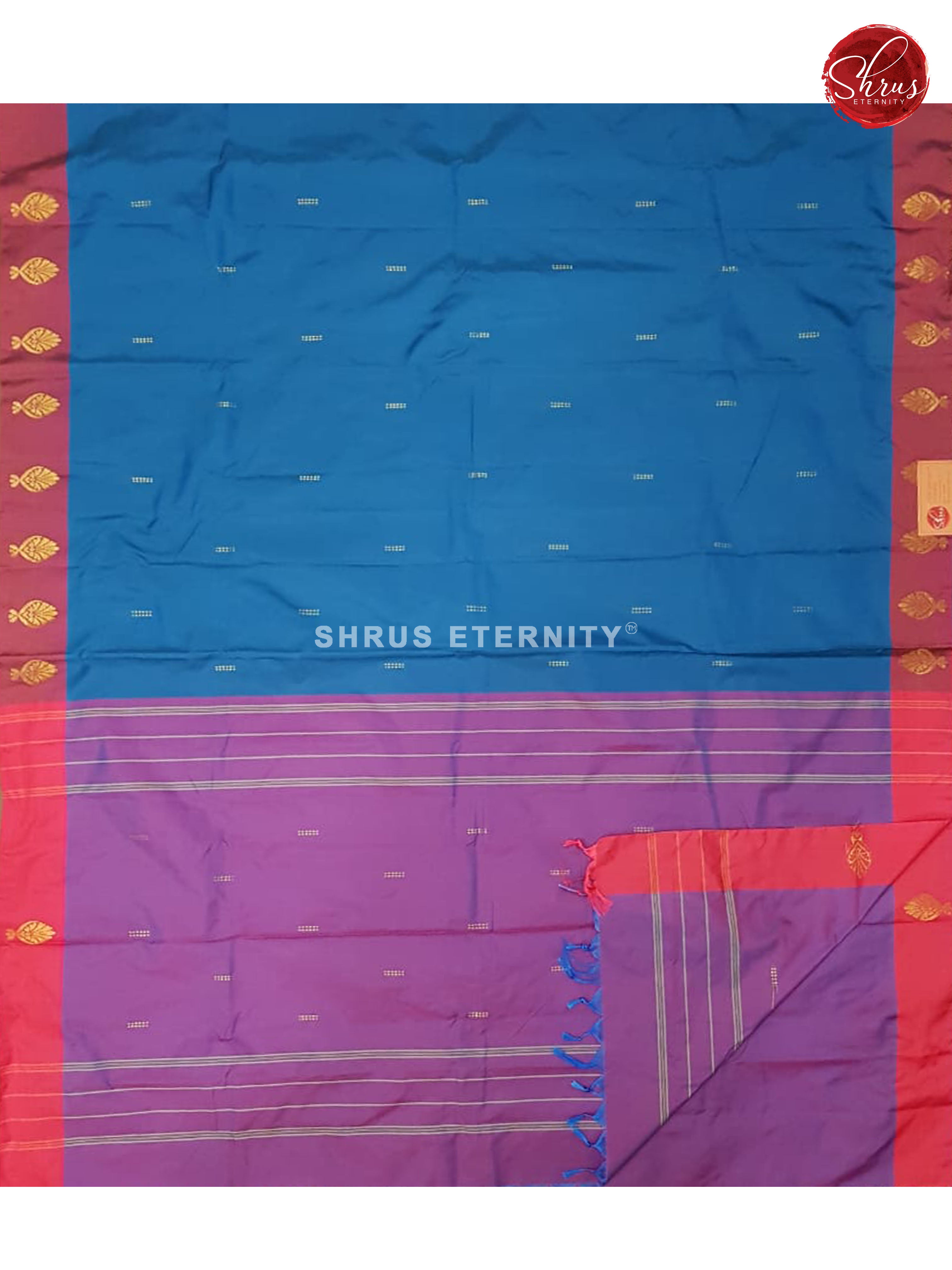 Teal Blue & Dark Pink -  Semi Silk - Shop on ShrusEternity.com