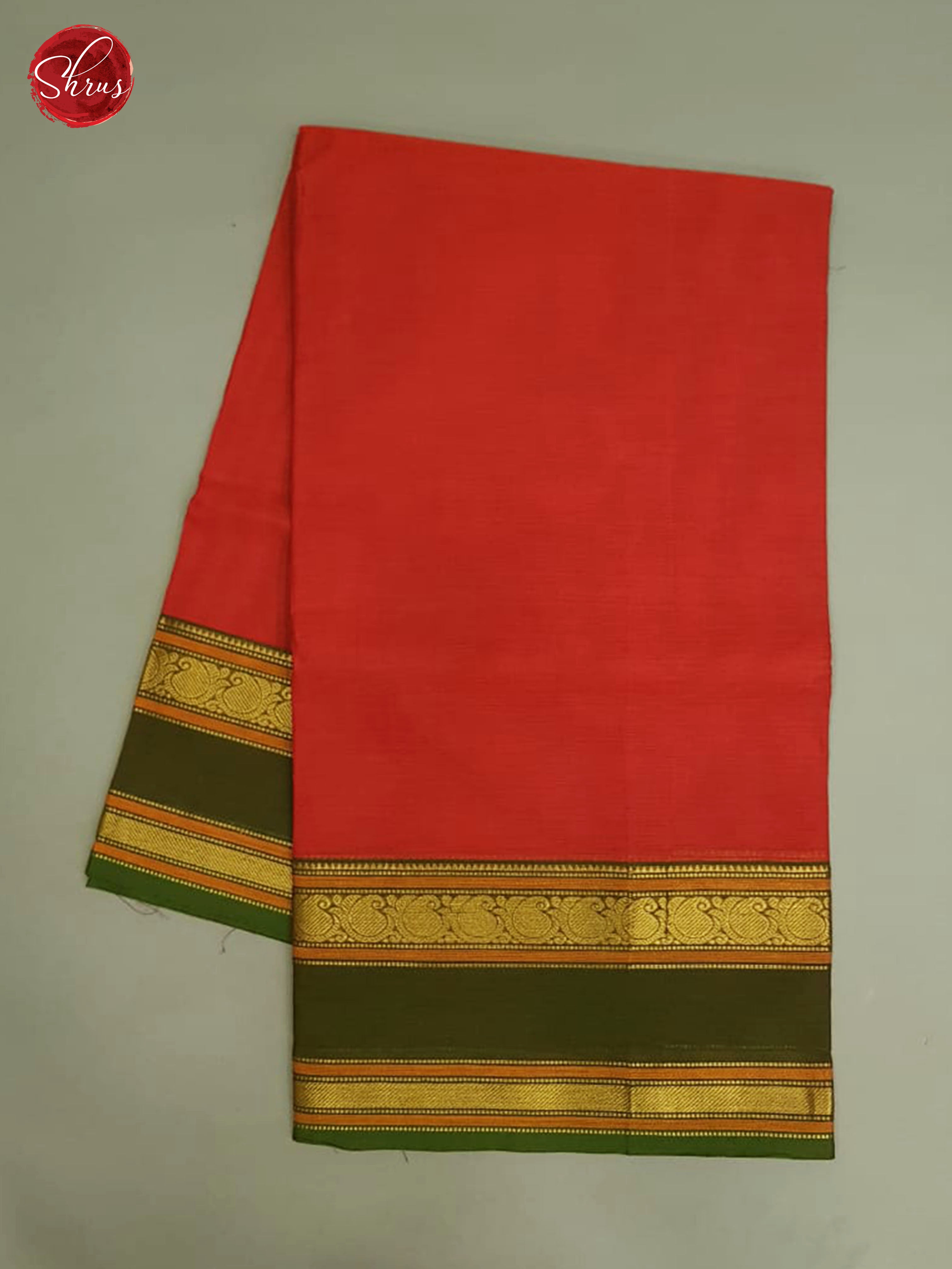 Red & Green - Chettind Cotton with Border - Shop on ShrusEternity.com