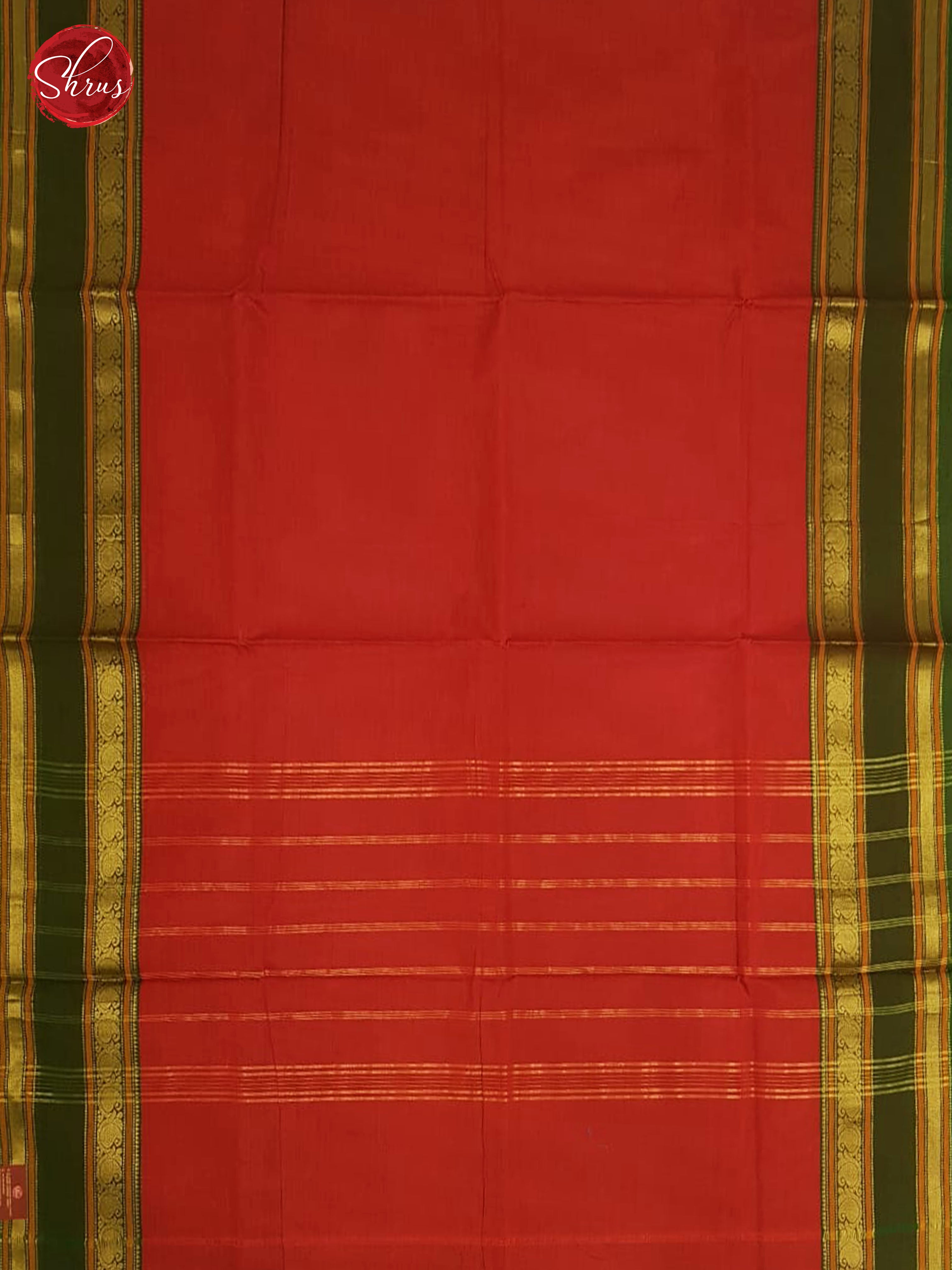 Red & Green - Chettind Cotton with Border - Shop on ShrusEternity.com