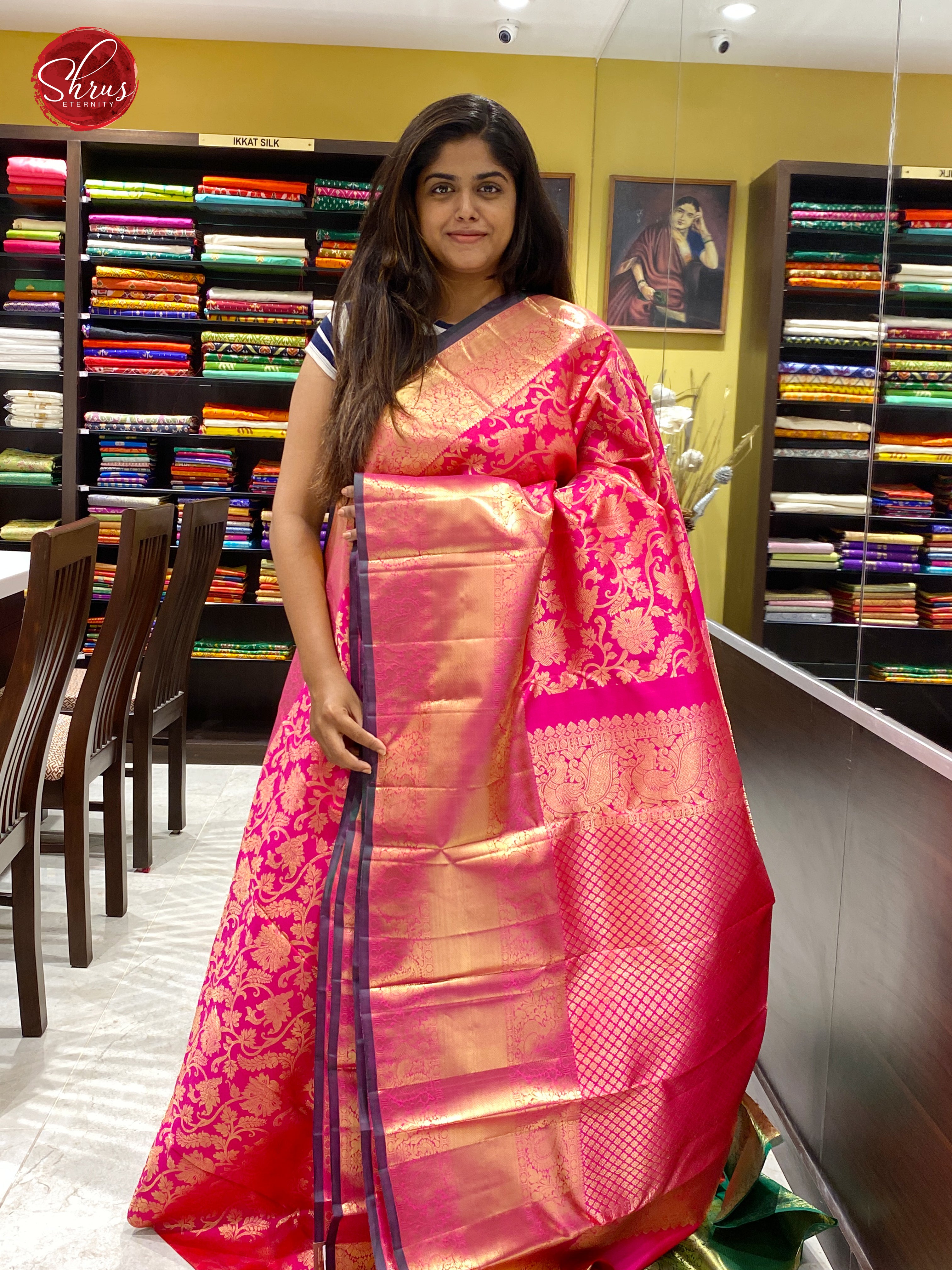 pinkish red - kanchipuram silk - Shop on ShrusEternity.com