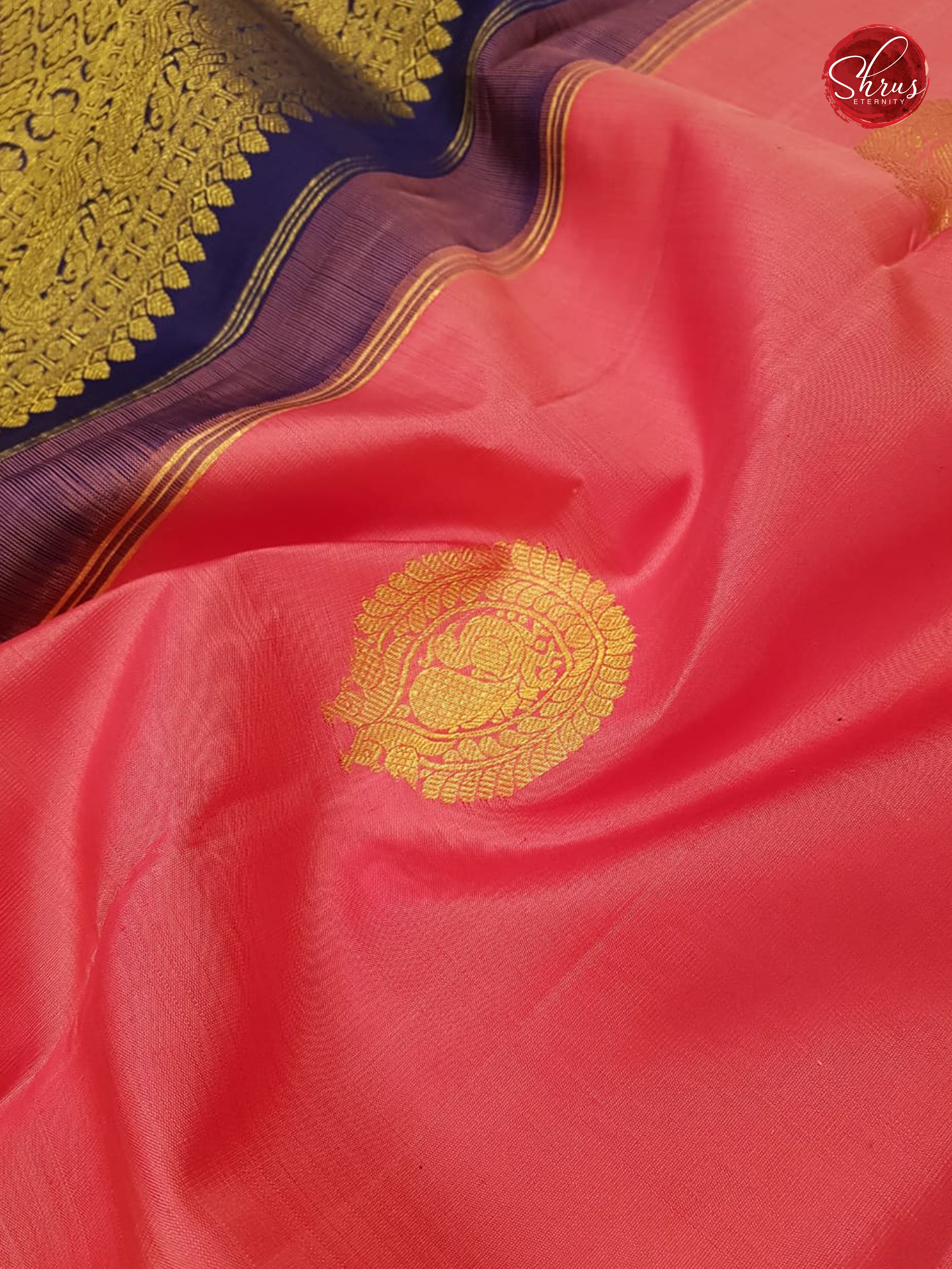 Pink & Blue - Kanchipuram Silk - Shop on ShrusEternity.com