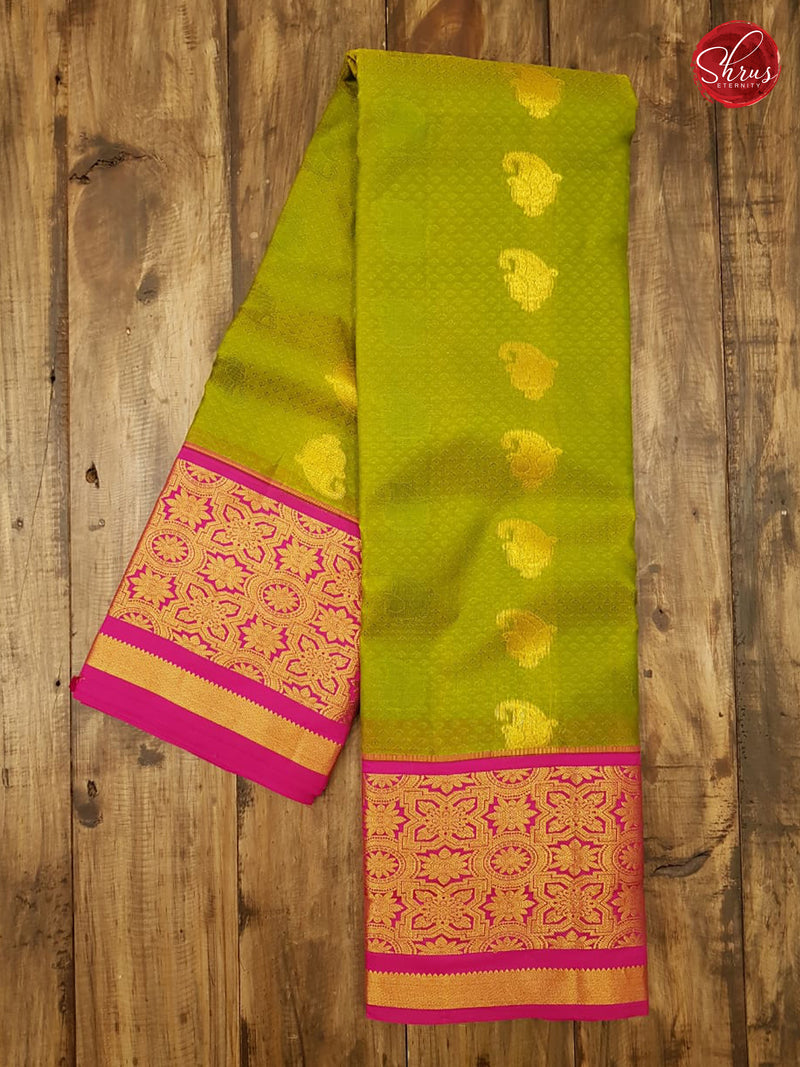 Green & Pink - Kanchipuram Silk - Shop on ShrusEternity.com