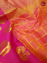 Orangish Pink & Pink - Kanchipuram Silk - Shop on ShrusEternity.com