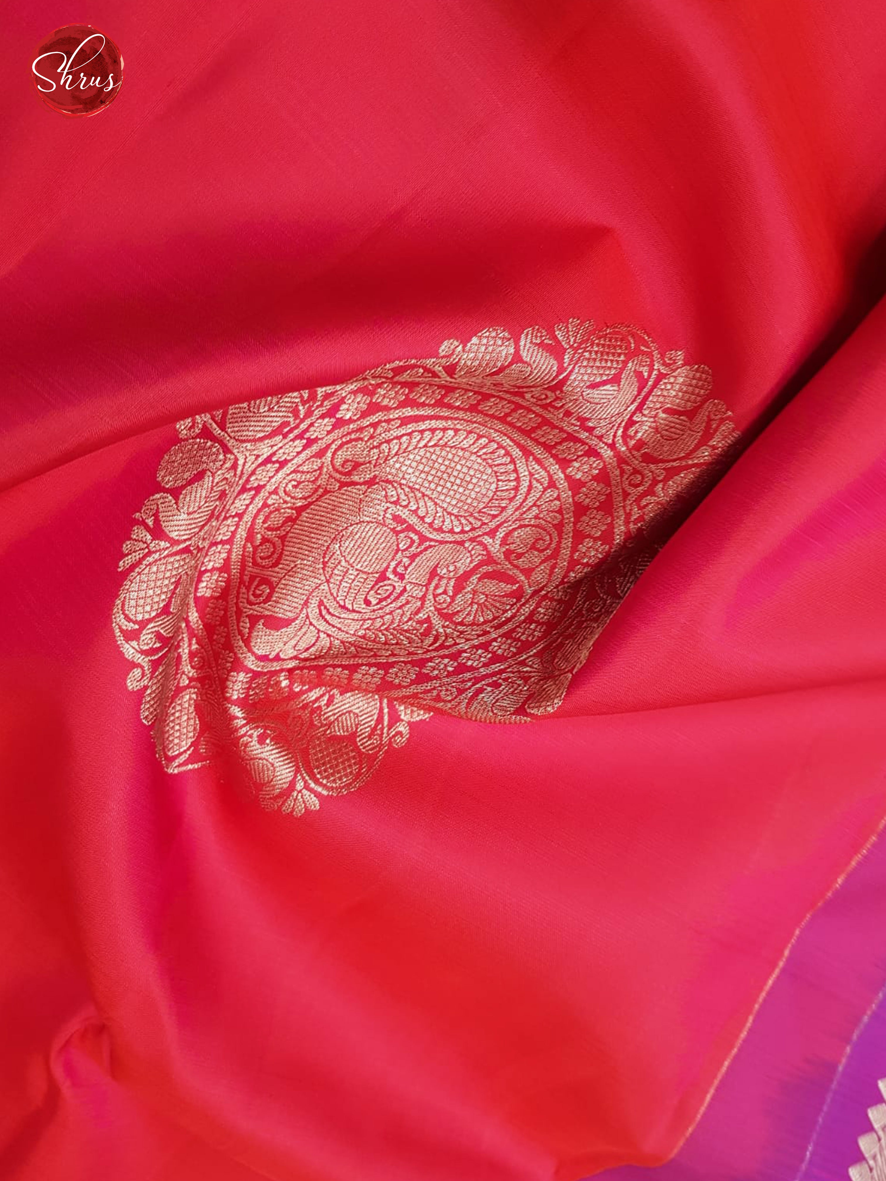 Rani Pink & Purple - Kanchipuram Silk with Border & Gold zari - Shop on ShrusEternity.com
