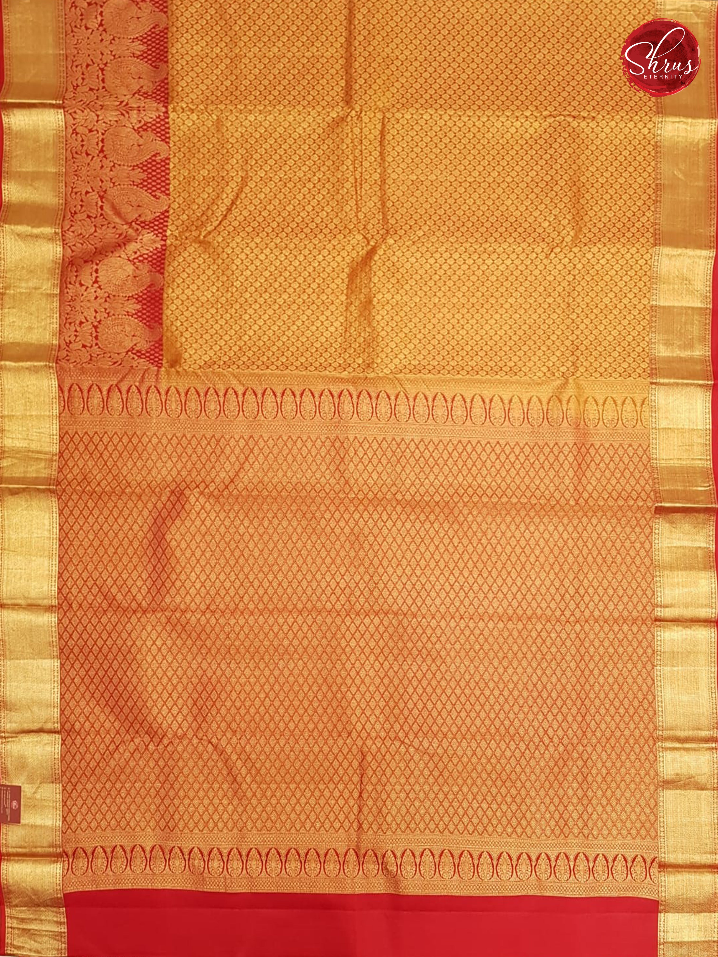 Mustard & Red - Kanchipuram Silk - Shop on ShrusEternity.com