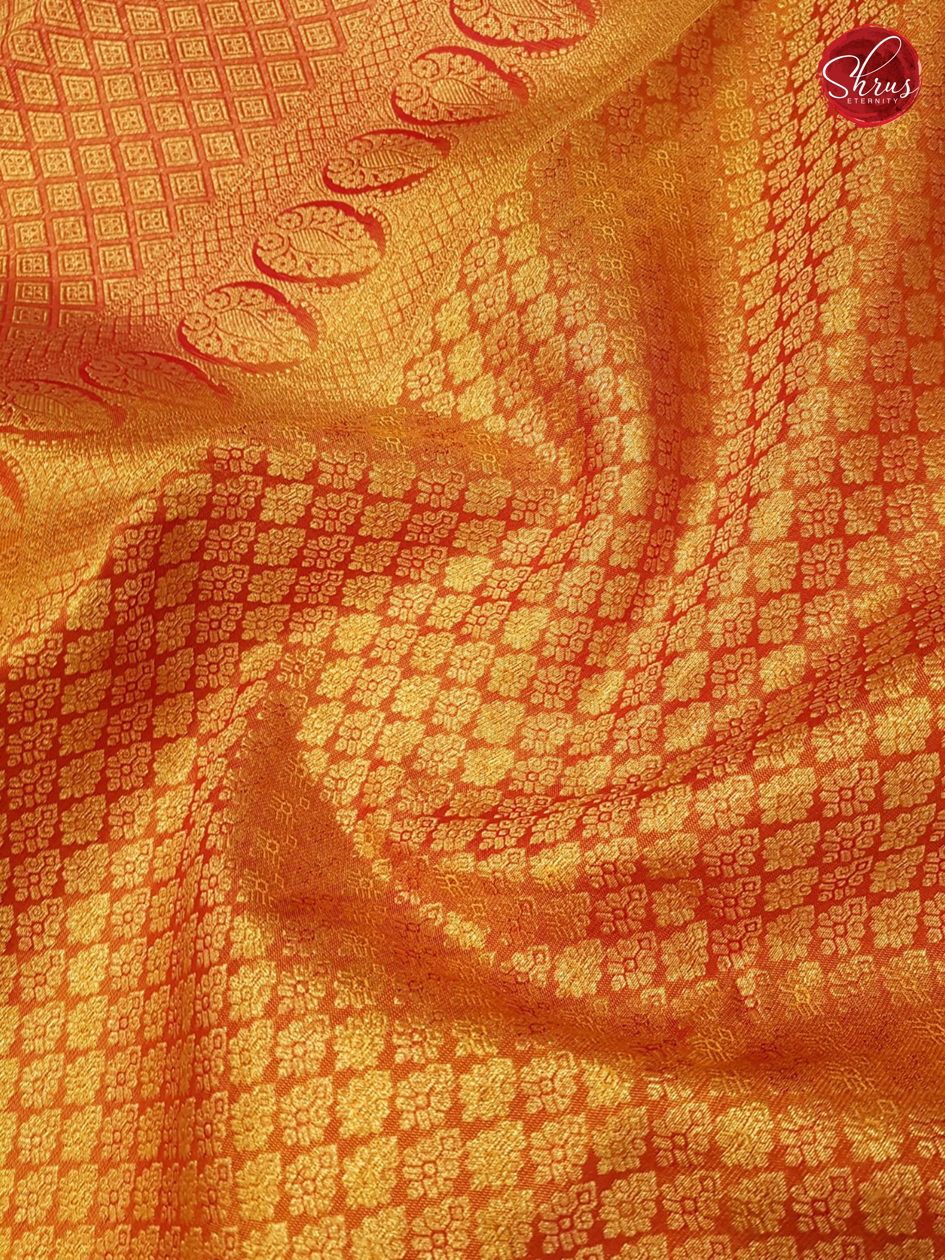 Mustard & Red - Kanchipuram Silk - Shop on ShrusEternity.com