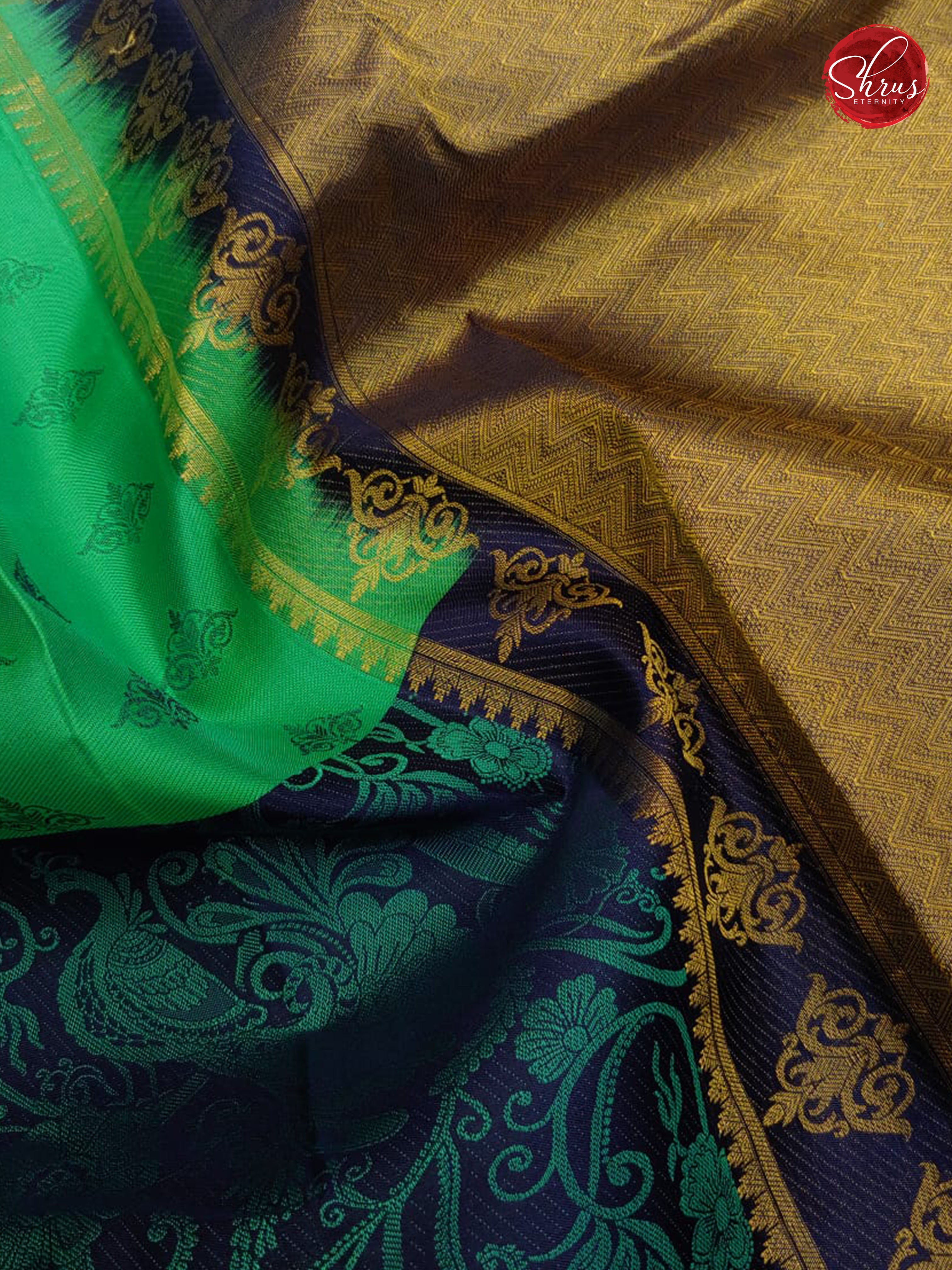 Green & & Blue - Kanchipuram Silk - Shop on ShrusEternity.com