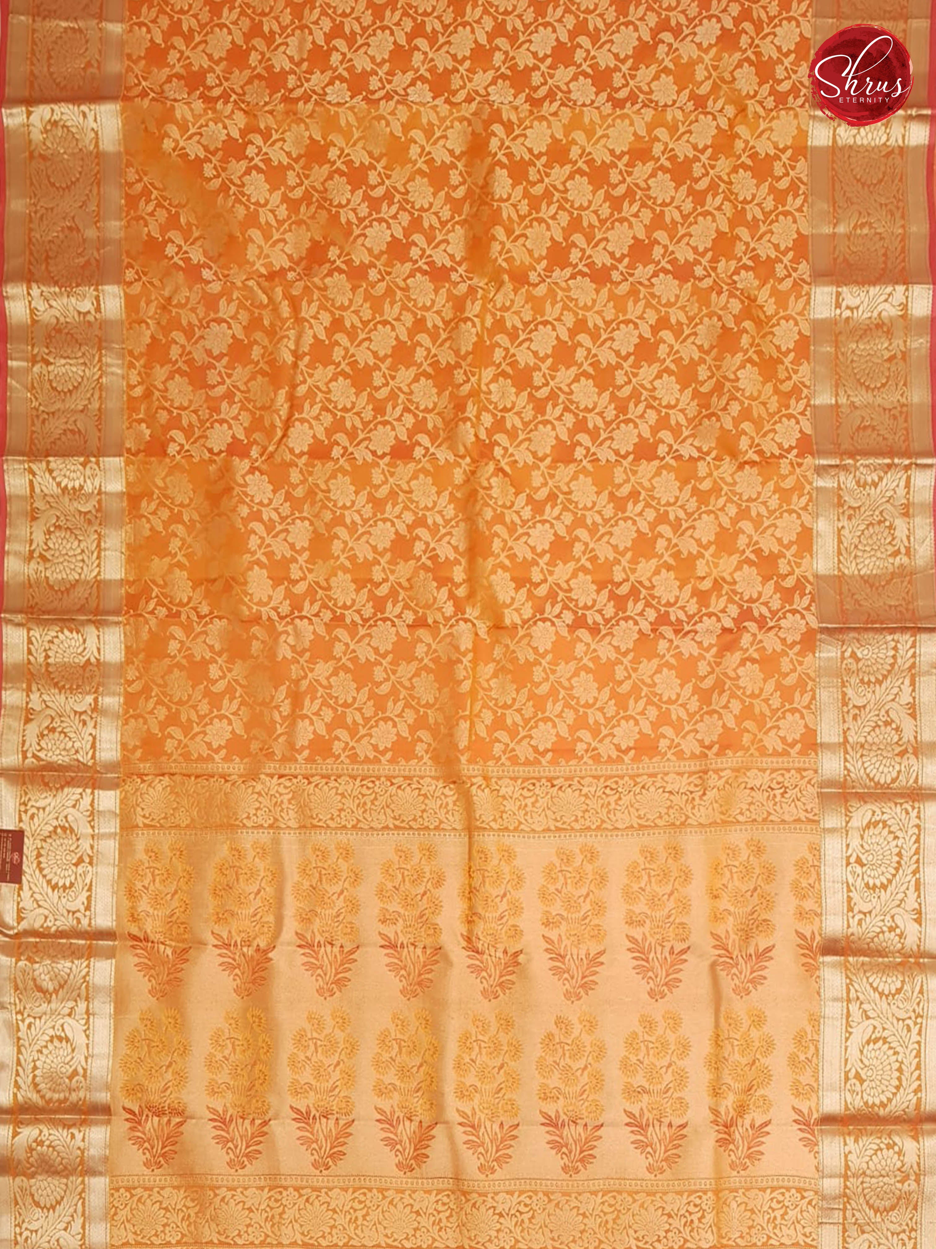Peal Orange & Orange - Kanchipuram Silk - Shop on ShrusEternity.com