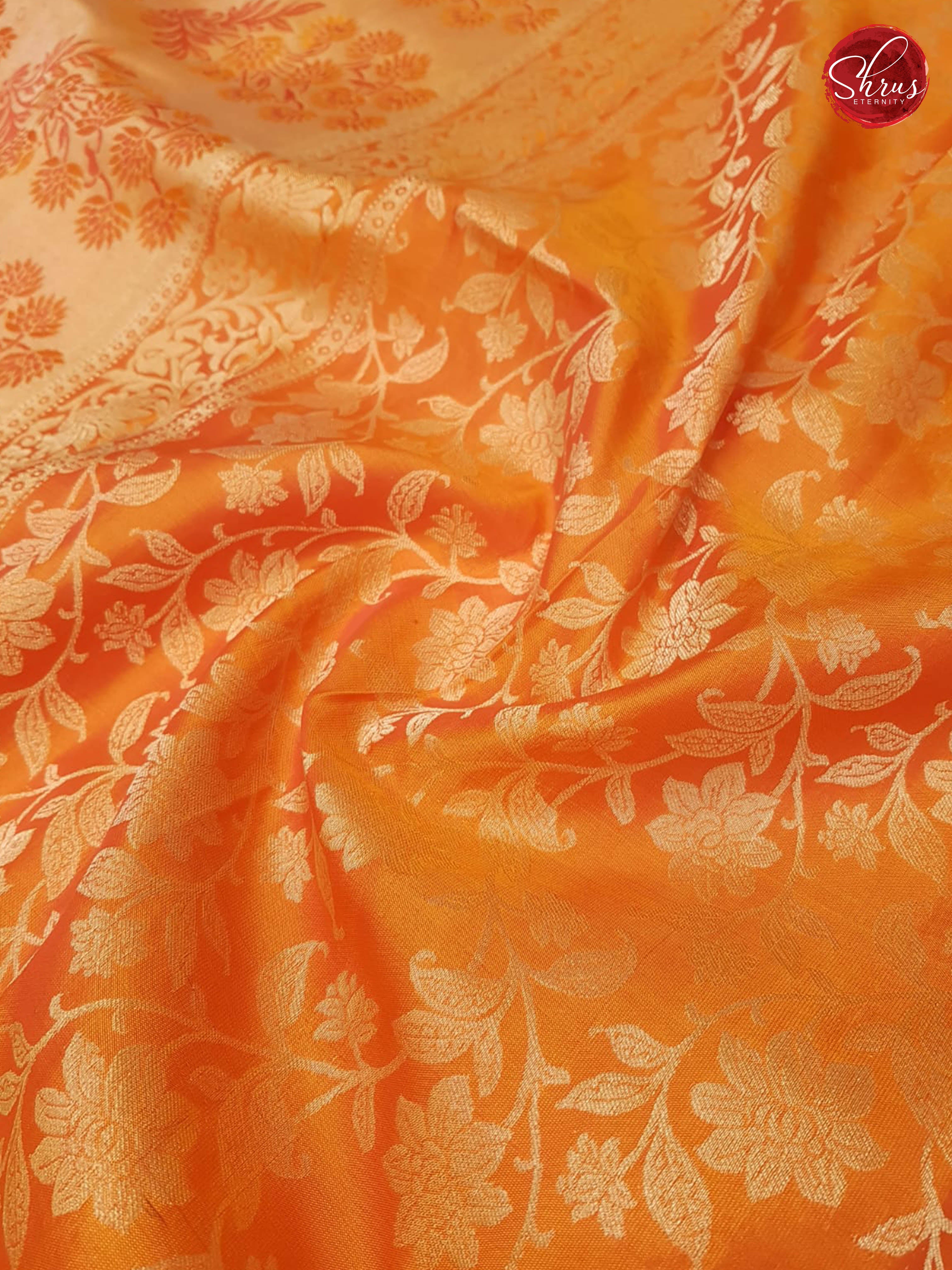 Peal Orange & Orange - Kanchipuram Silk - Shop on ShrusEternity.com