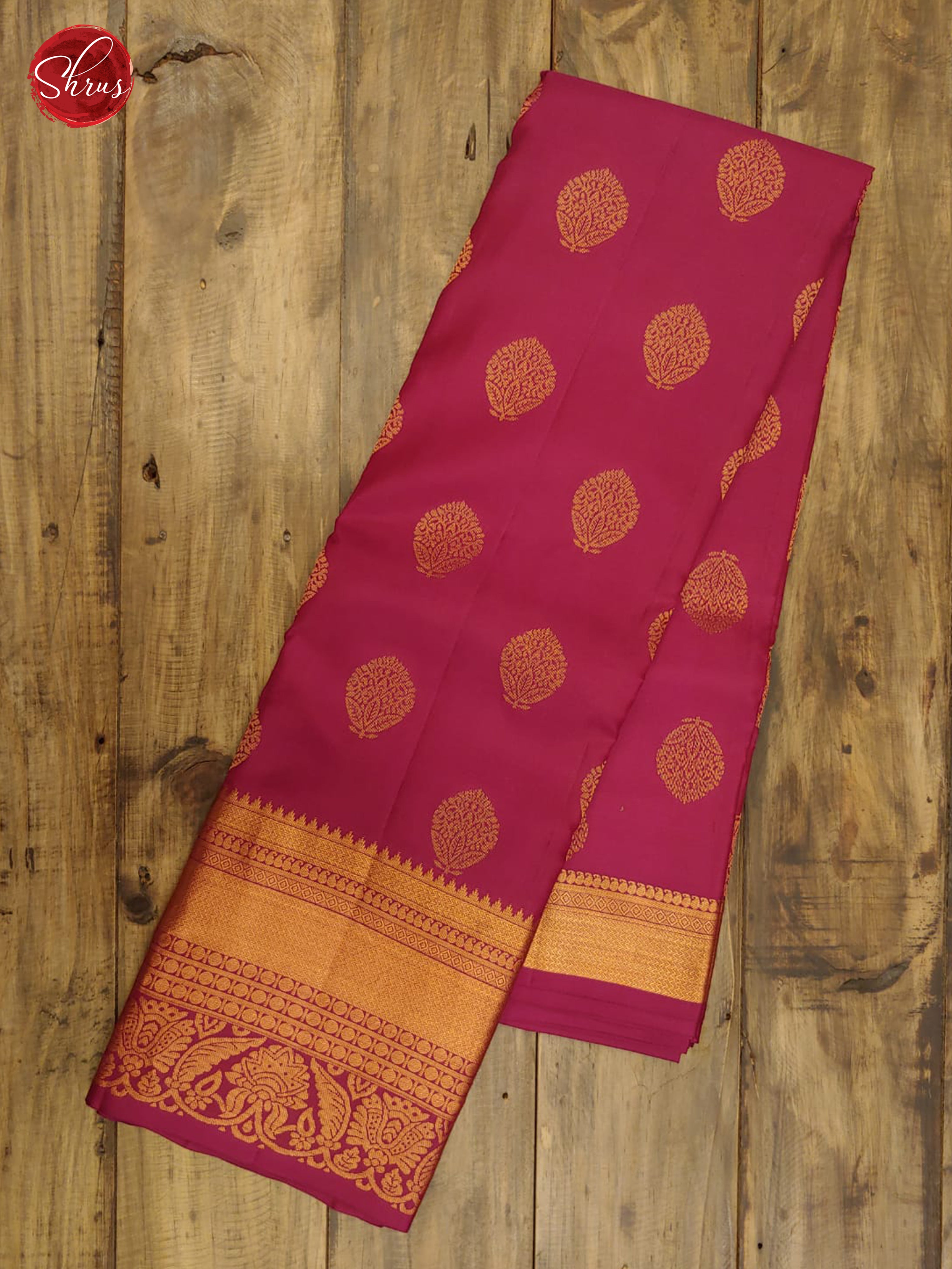Purple(Single Tone) - Kanchipuram Silk with Border & Gold zari - Shop on ShrusEternity.com