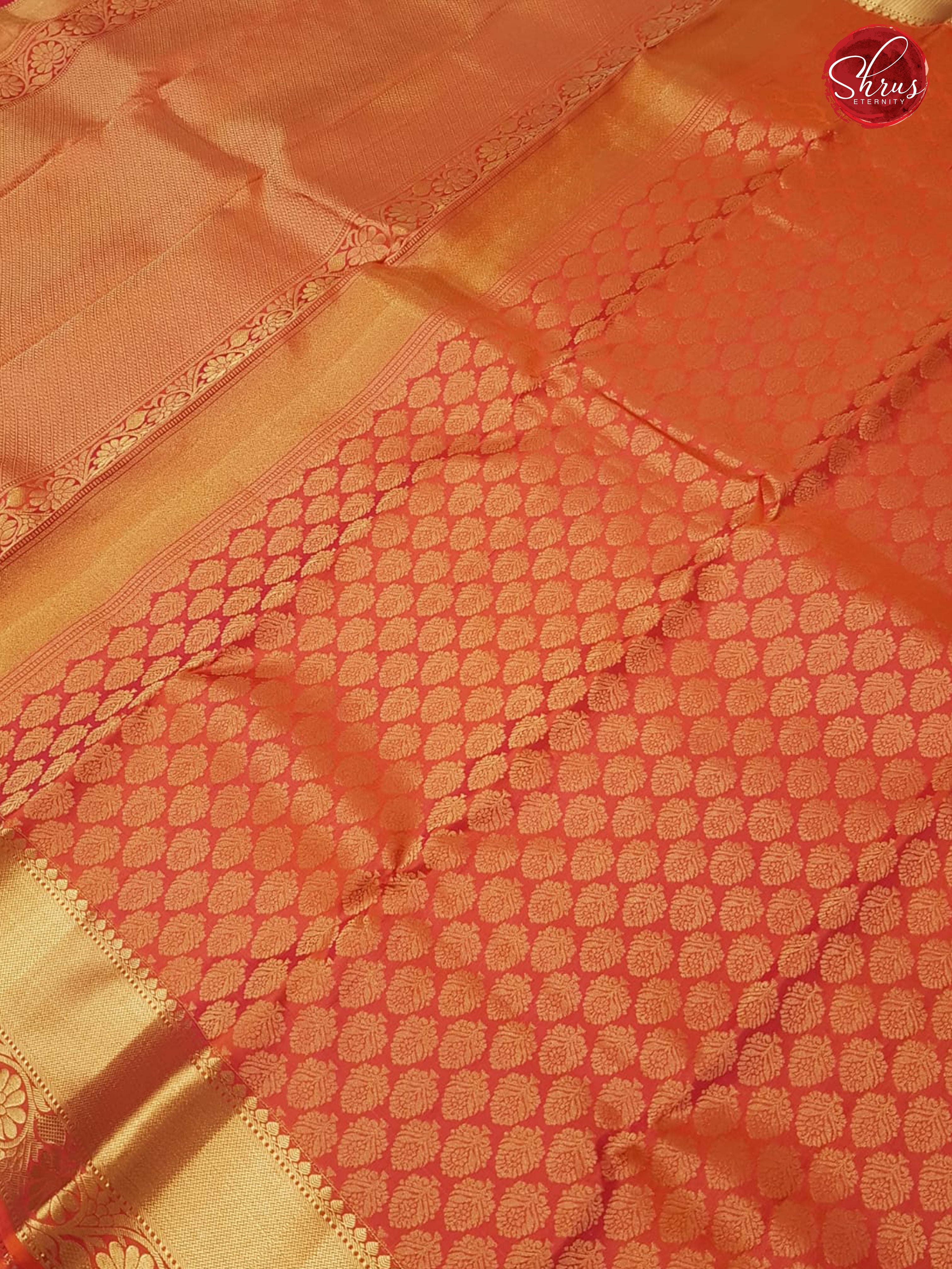 Orangish Pink(Single Tone)- Kanchipuram Silk - Shop on ShrusEternity.com