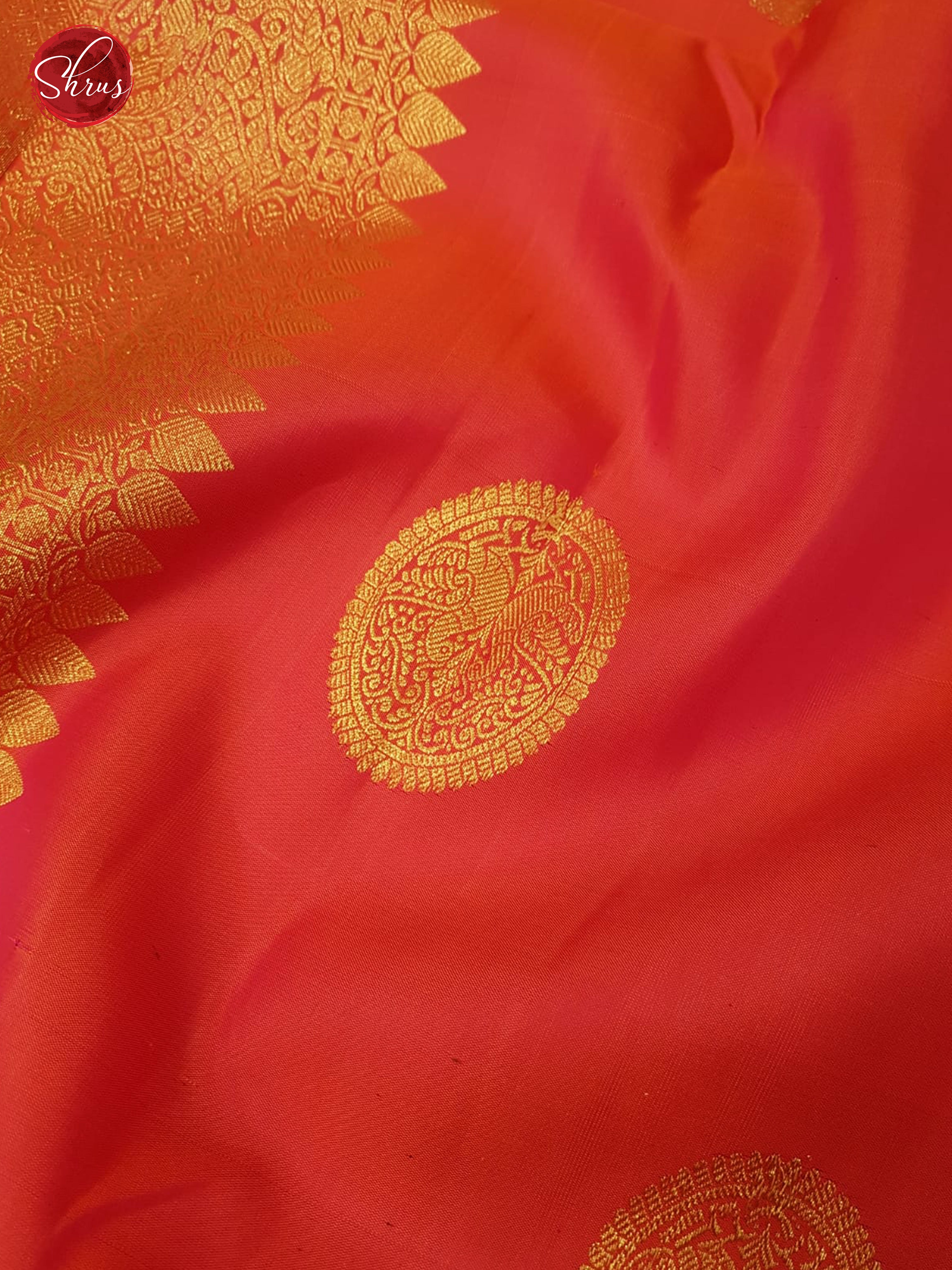 Pink & Blue - Kanchipuram Silk with Border & Gold zari - Shop on ShrusEternity.com