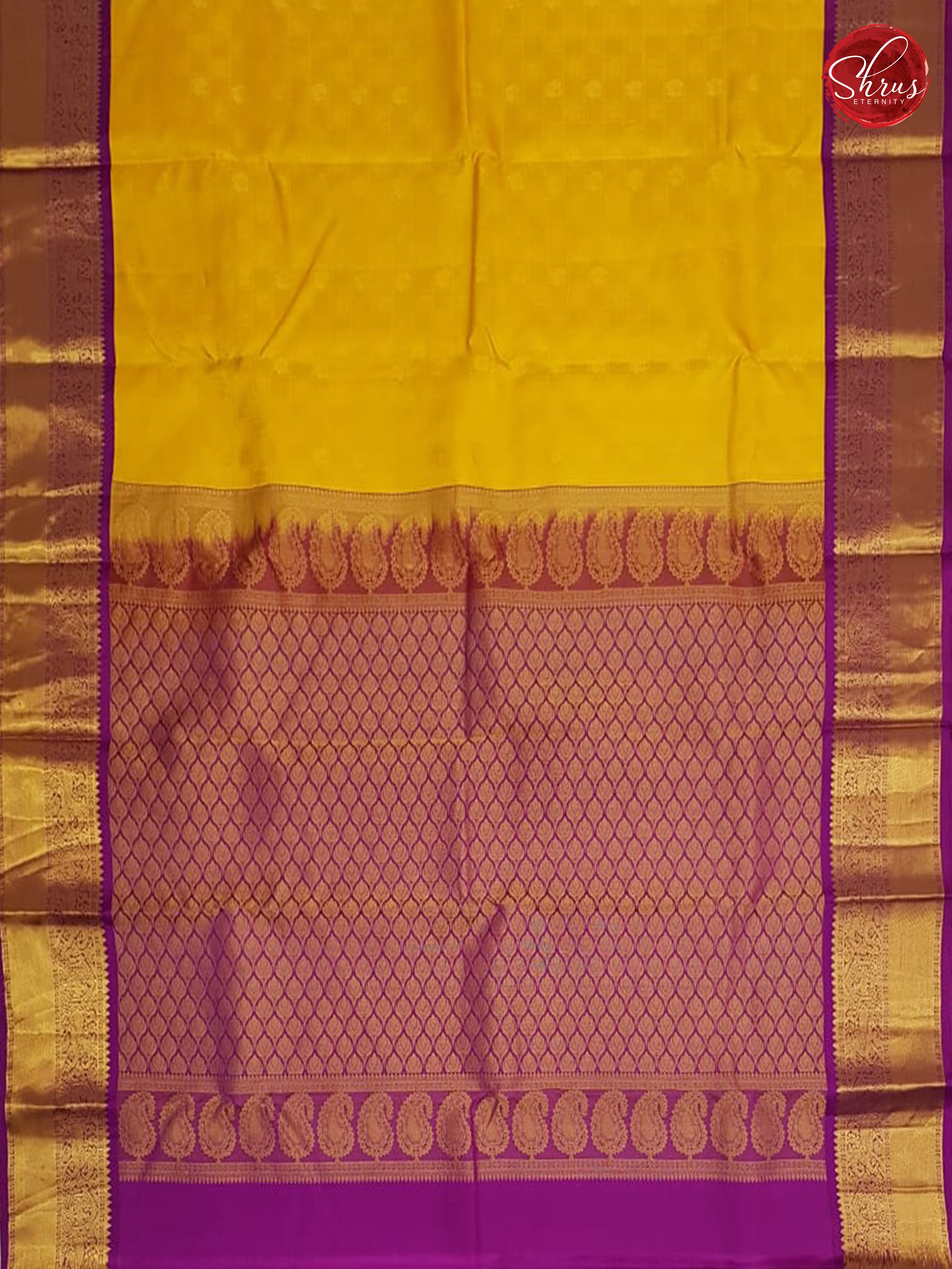 Yellow & Purple - Kanchipuram Silk - Shop on ShrusEternity.com