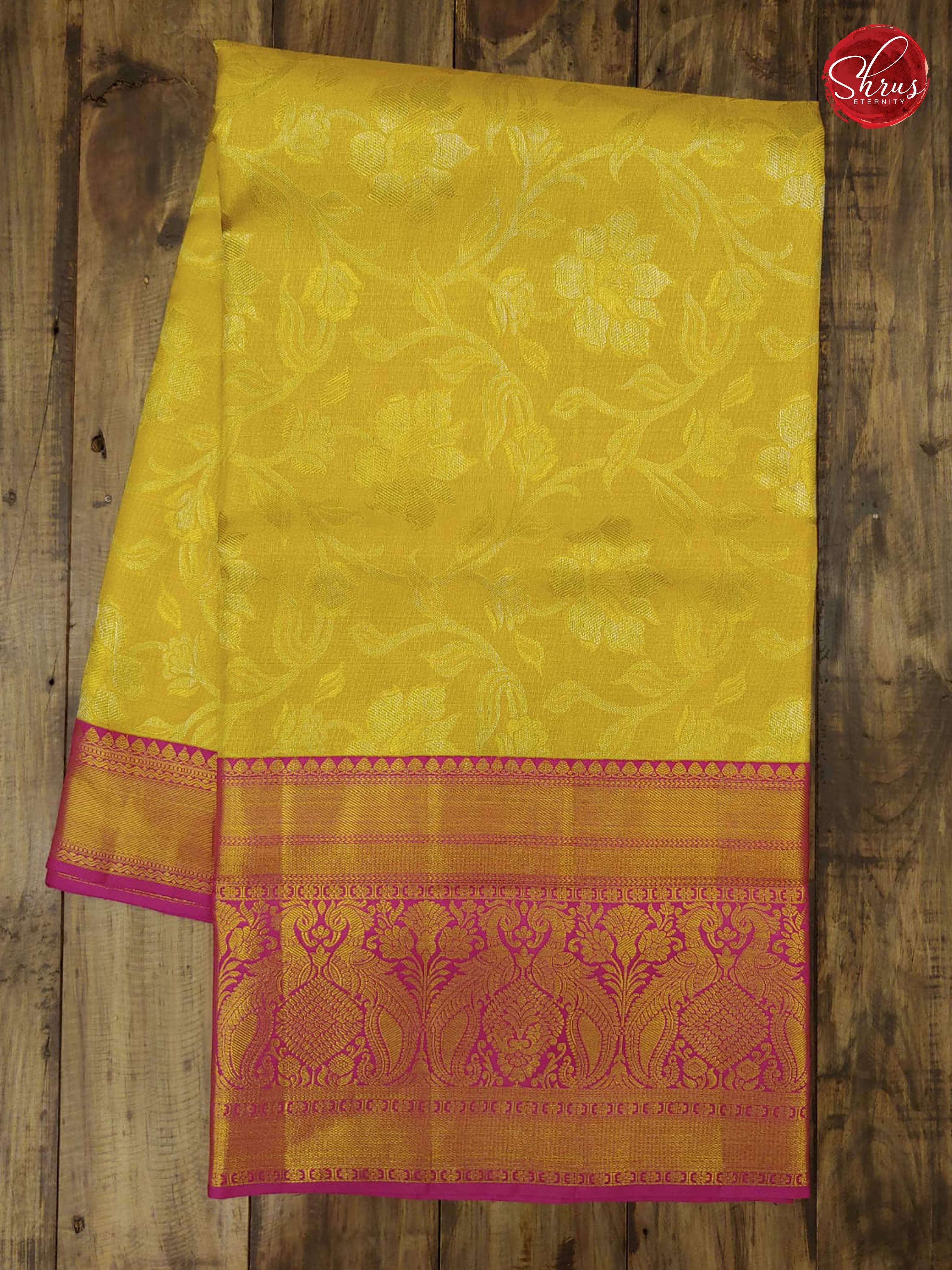 Yellow & Majenta Pink - Kanchipuram Silk - Shop on ShrusEternity.com