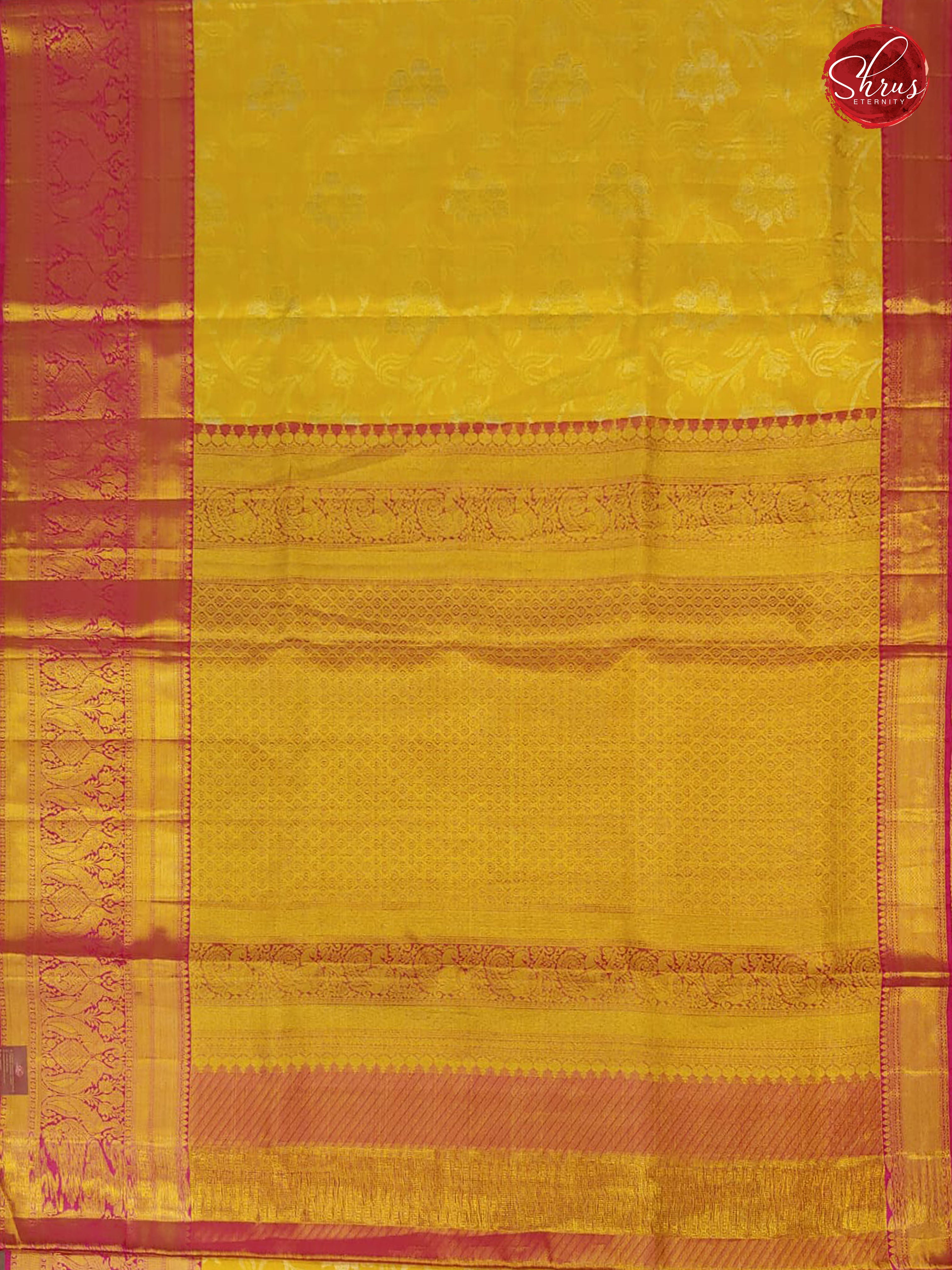 Yellow & Majenta Pink - Kanchipuram Silk - Shop on ShrusEternity.com