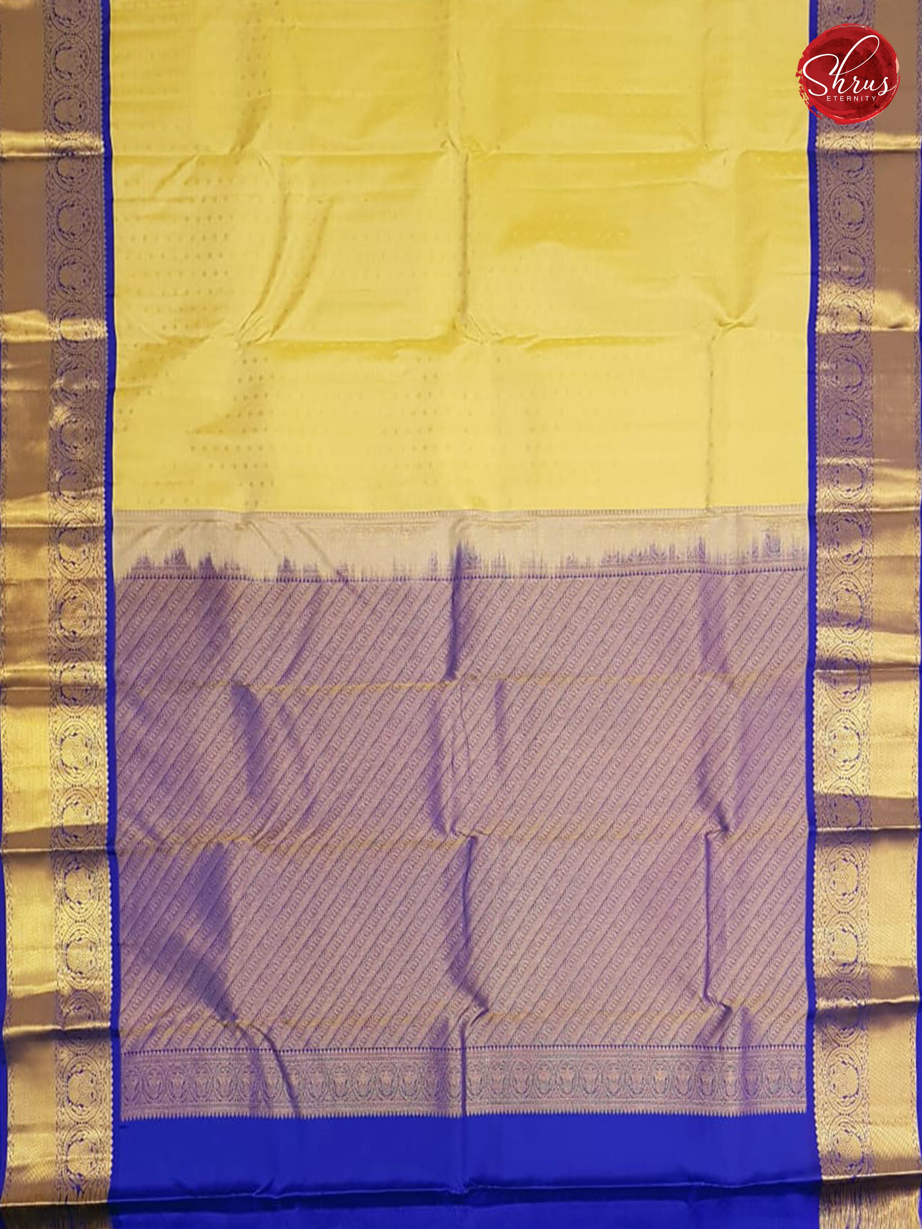 Beige & Blue - Kanchipuram Silk - Shop on ShrusEternity.com