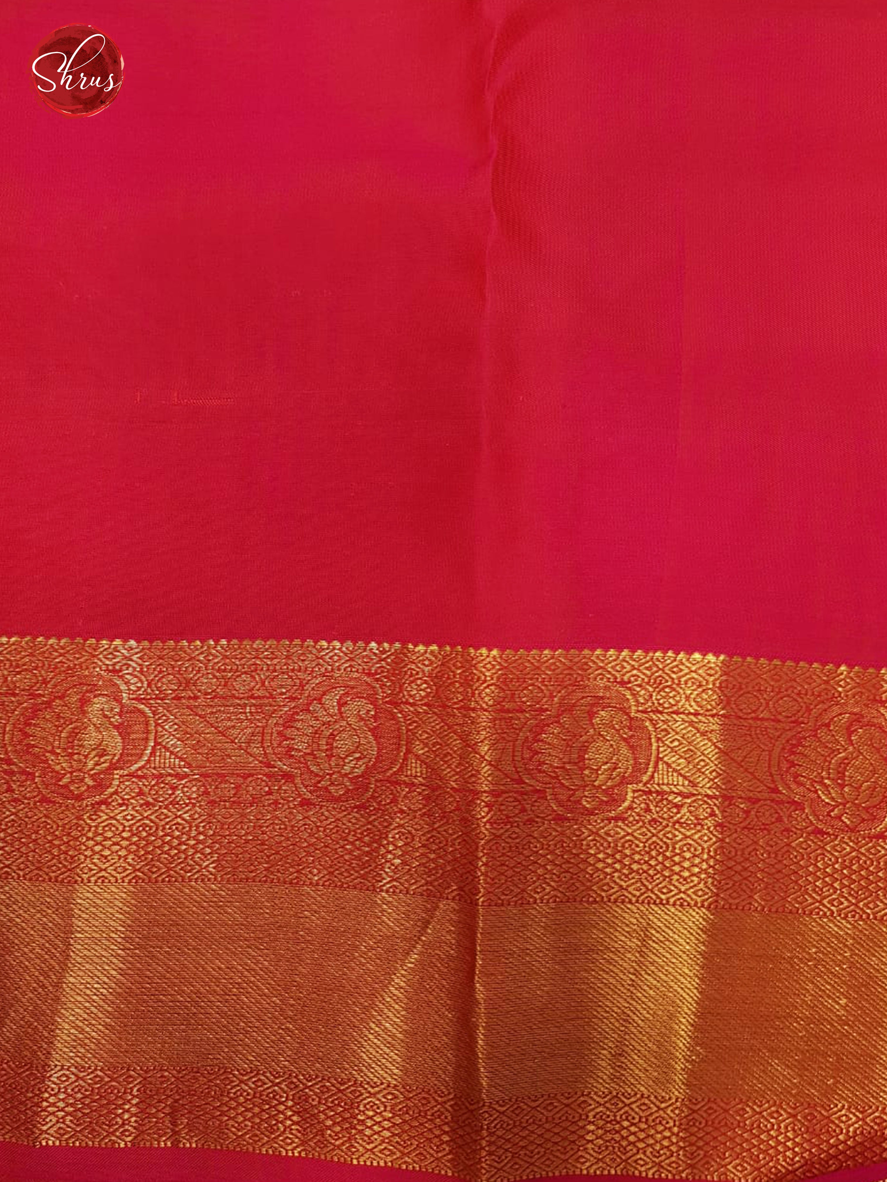 Cream & Pink - Kanchipuram Silk with Border & Gold Zari - Shop on ShrusEternity.com