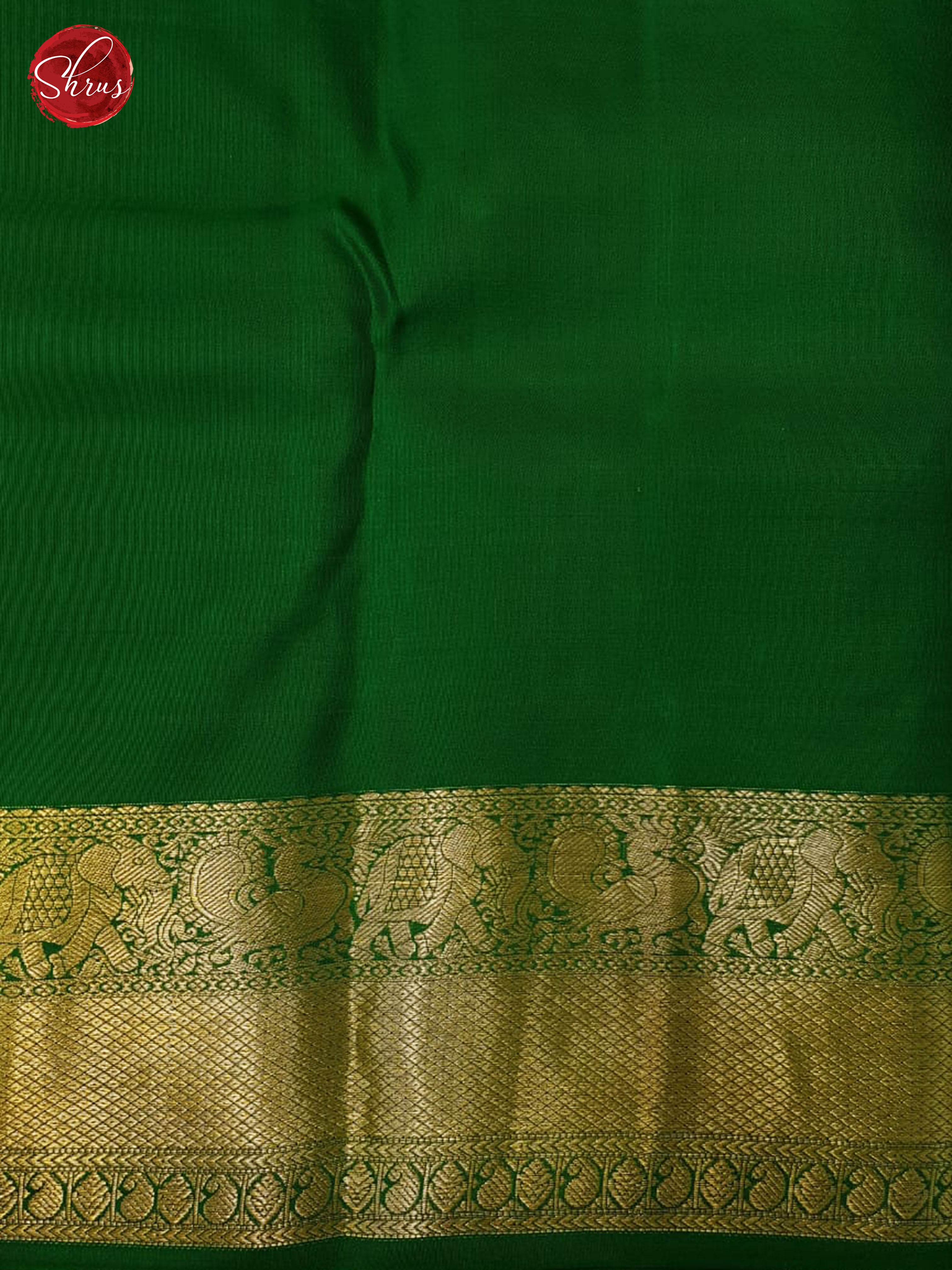 Yellow & Green - Kanchipuram Silk  with Border & Gold zari - Shop on ShrusEternity.com