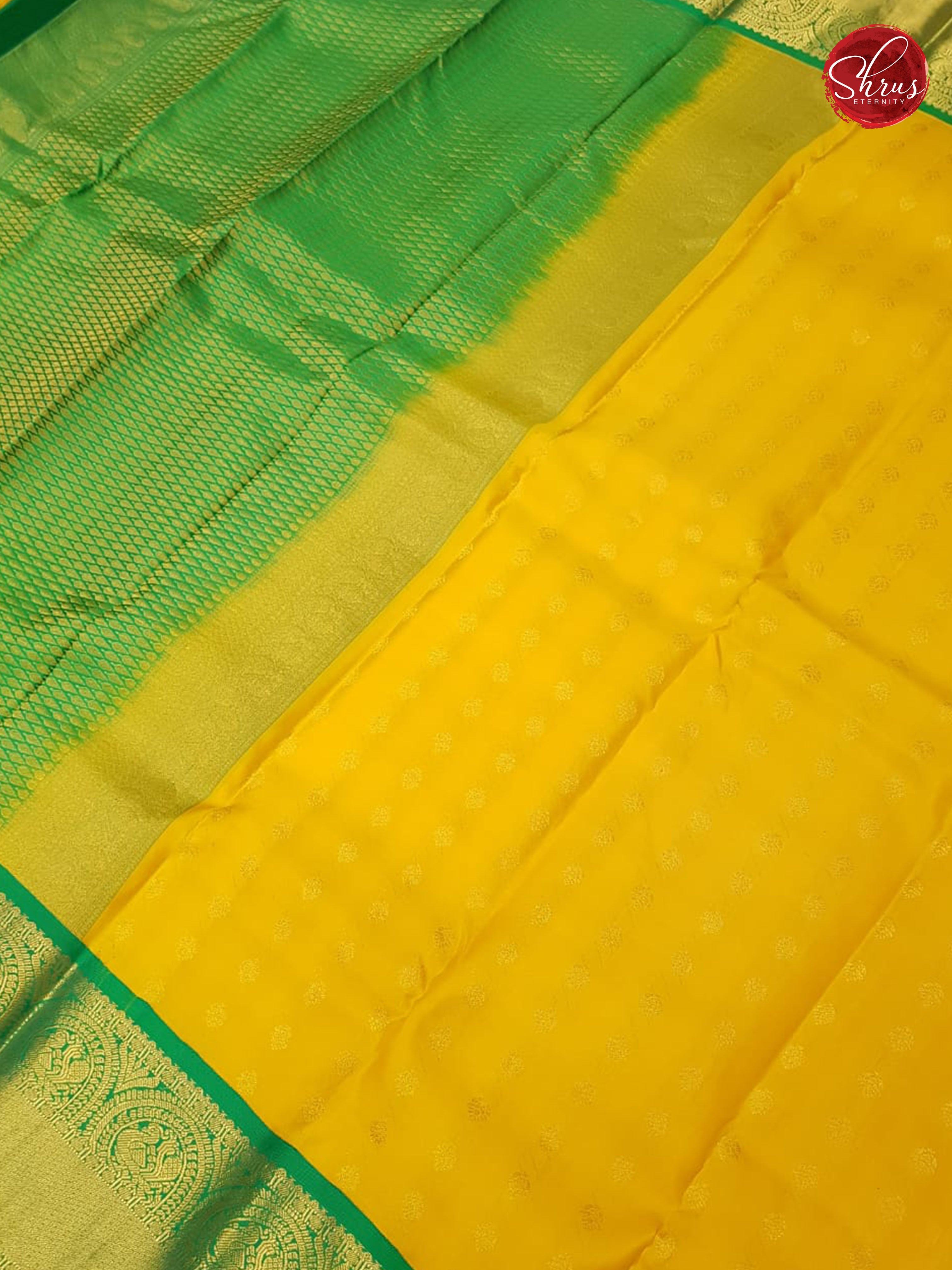 Yellow & Green - Kanchipuram Silk - Shop on ShrusEternity.com