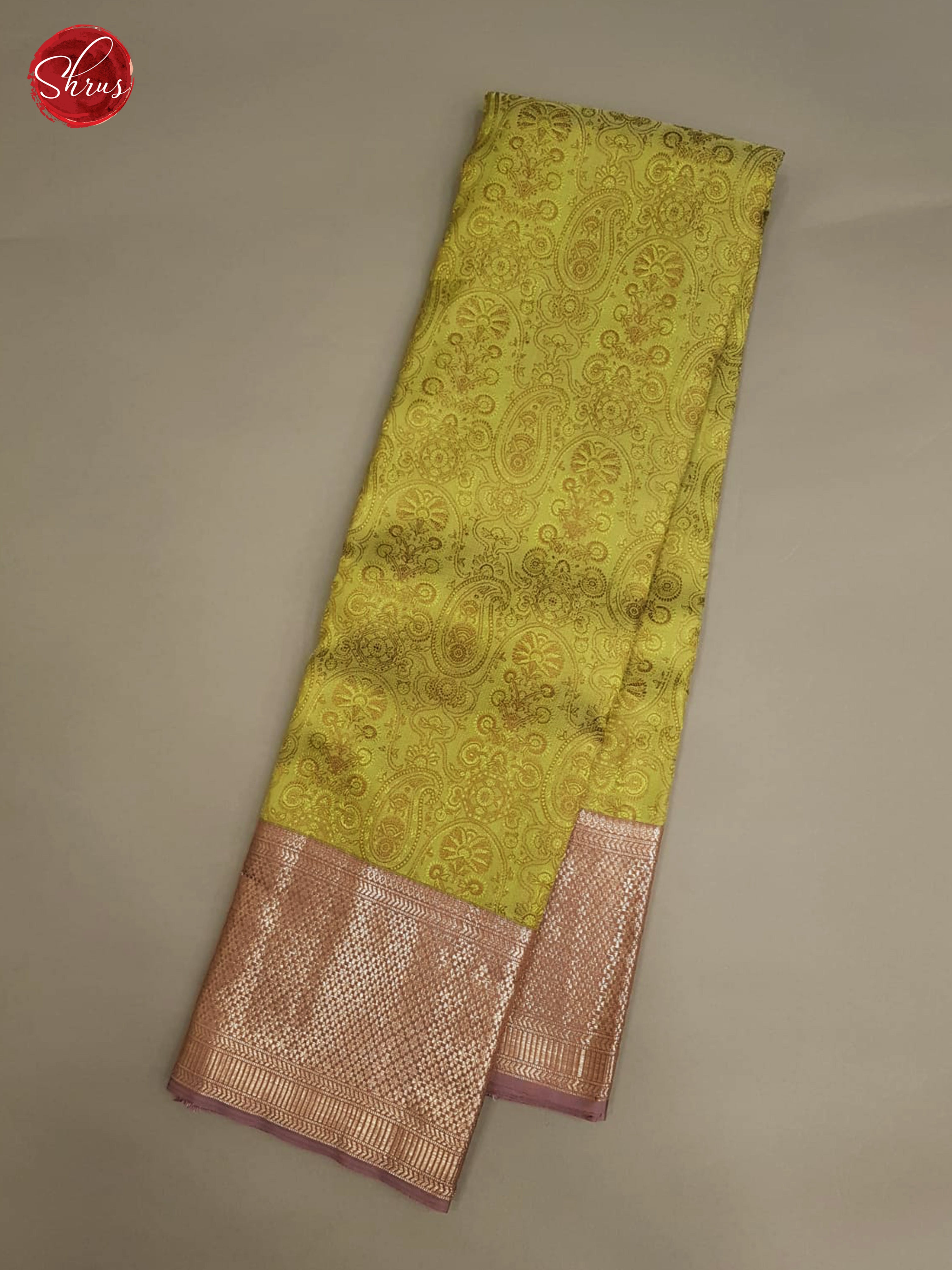 Green & Brown - Kanchipuram Silk  with Border & Gold zari - Shop on ShrusEternity.com