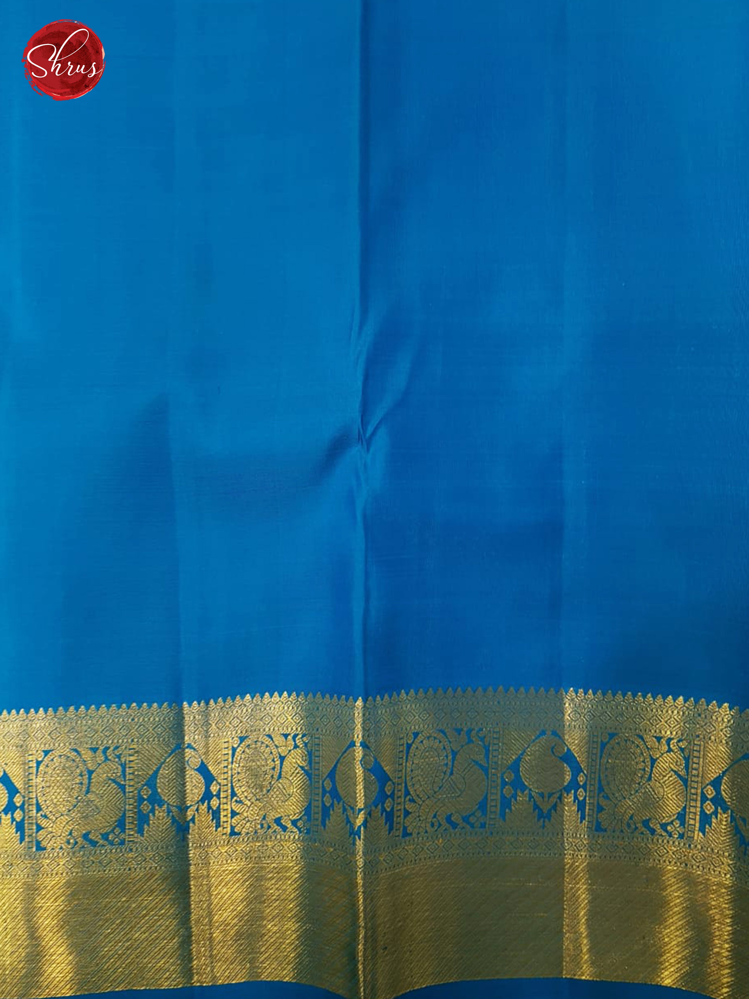 Green & Blue - Kanchipuram Silk with Border & Gold Zari - Shop on ShrusEternity.com