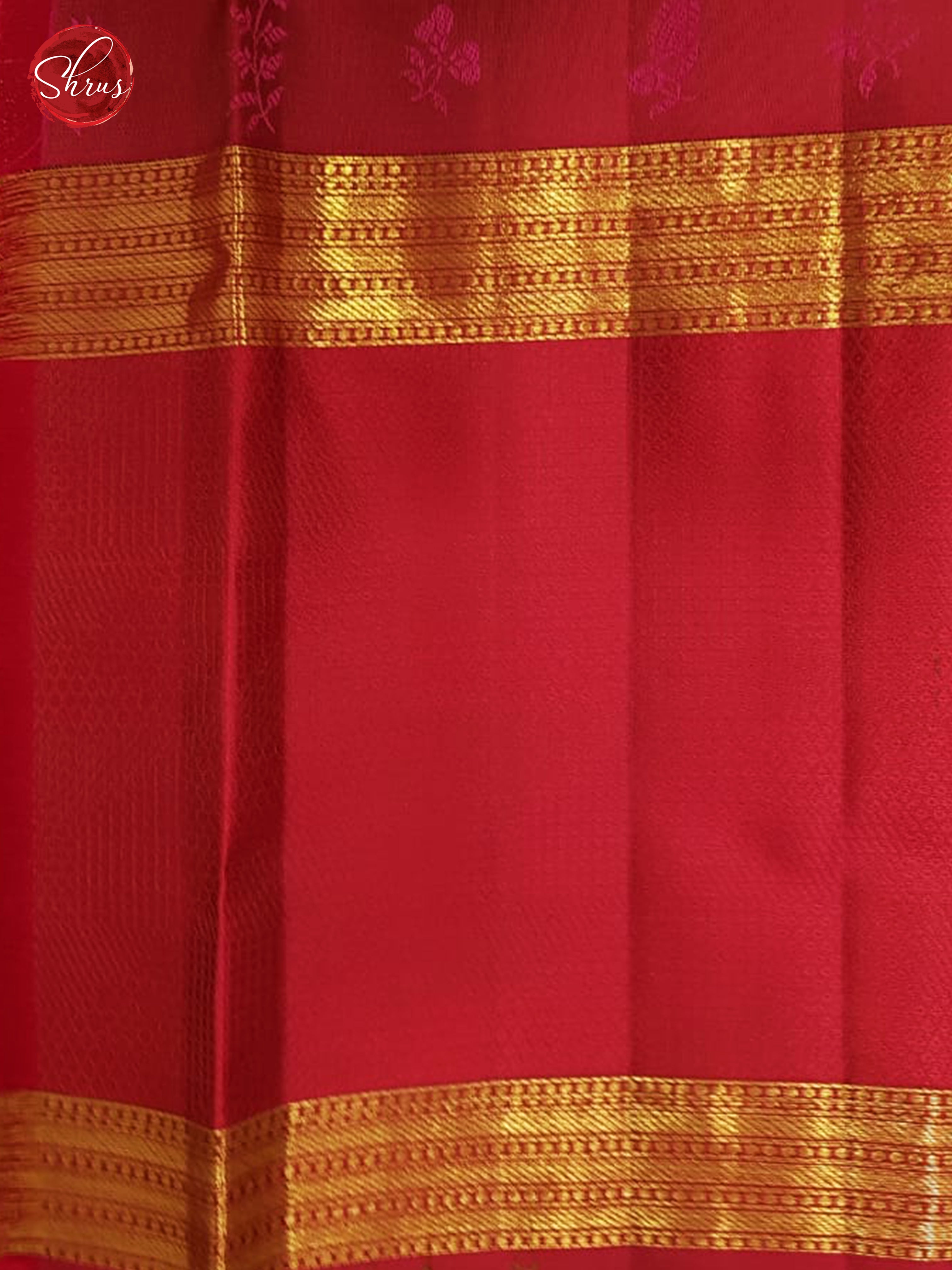 Parrot Green & Red - Kanchipuram Silk with Border & Gold zari - Shop on ShrusEternity.com