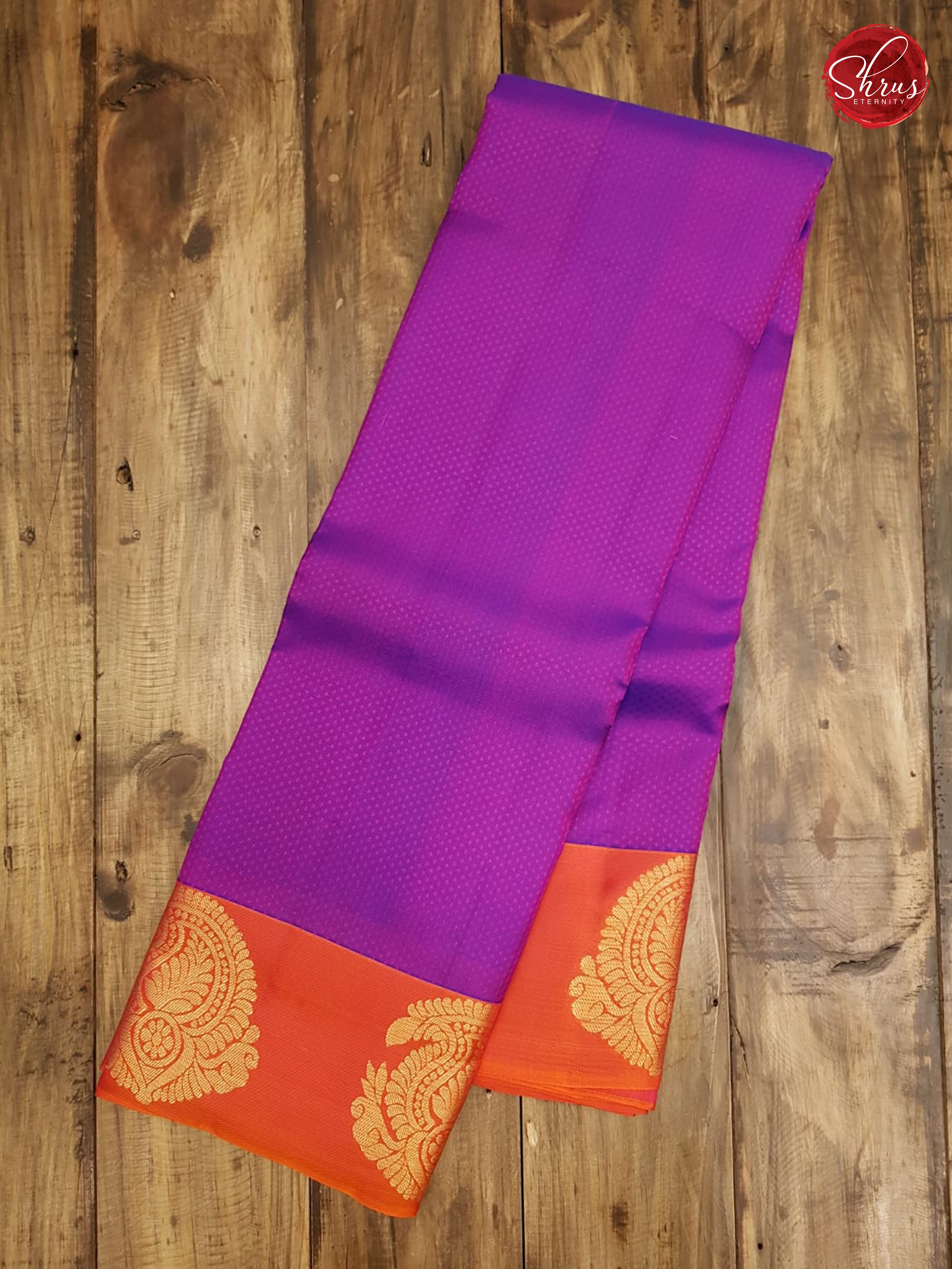 Purple & Orange - Kanchipuram Silk - Shop on ShrusEternity.com