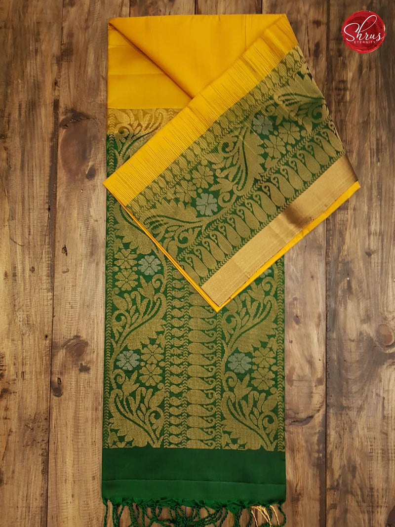 Mambala Yellow & Bottle Green - Soft Silk - Shop on ShrusEternity.com
