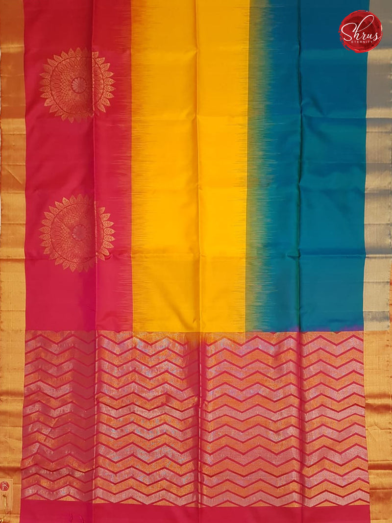 Blue , yellow & Pink - Soft Silk - Shop on ShrusEternity.com