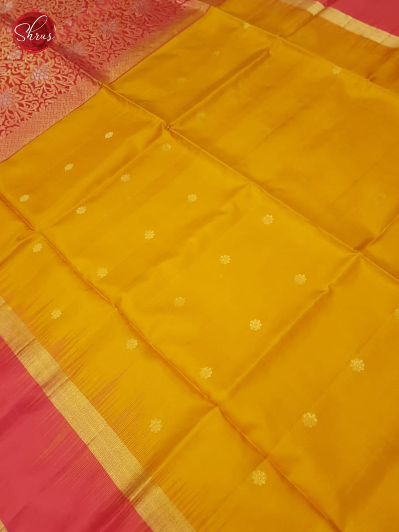 Mustard & Pink - Soft Silk with Border & Gold Zari - Shop on ShrusEternity.com