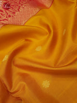 Mustard & Pink - Soft Silk with Border & Gold Zari - Shop on ShrusEternity.com