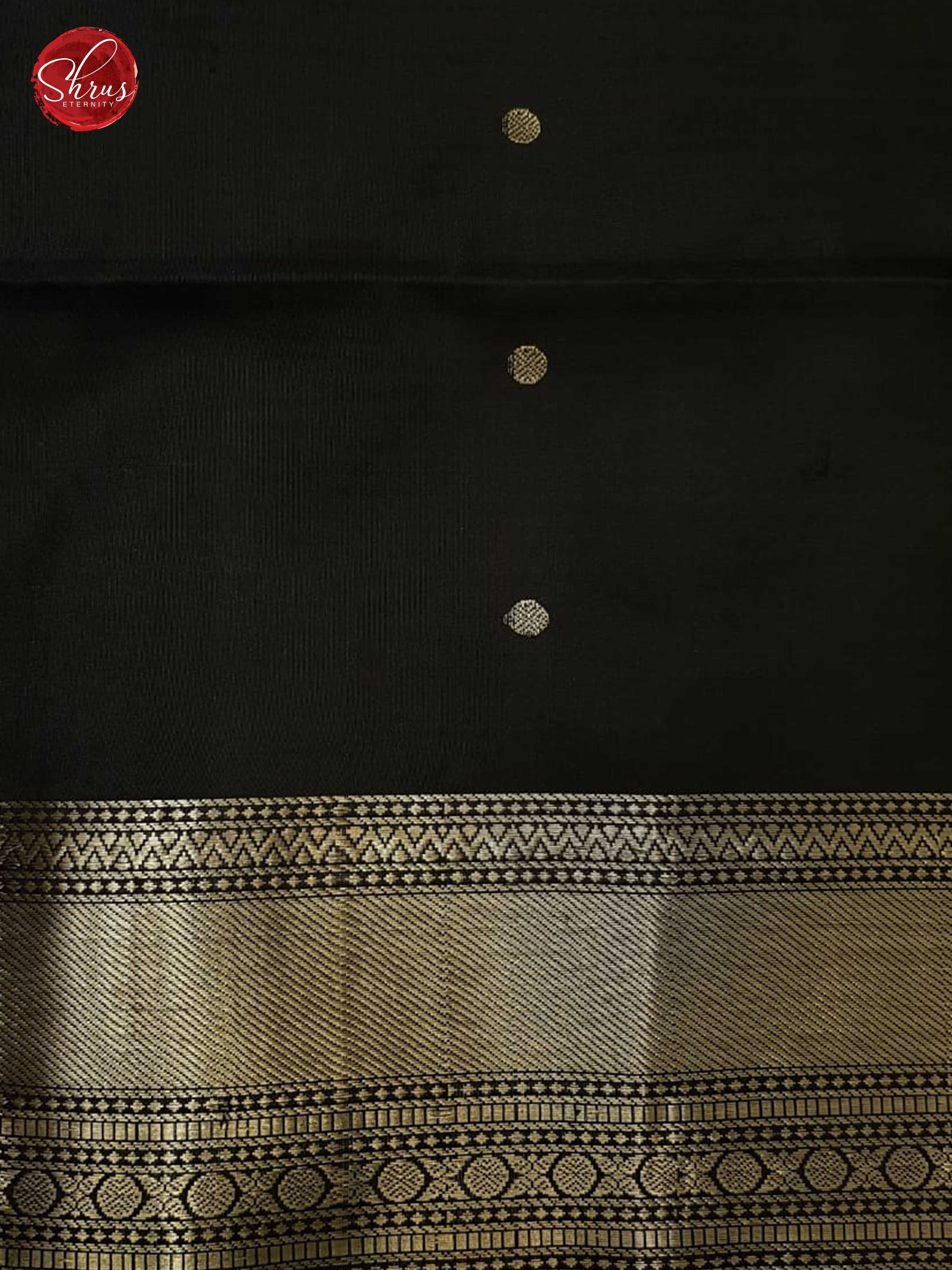 Black(Single Tone) - Soft Silk with Border &Gold Zari - Shop on ShrusEternity.com