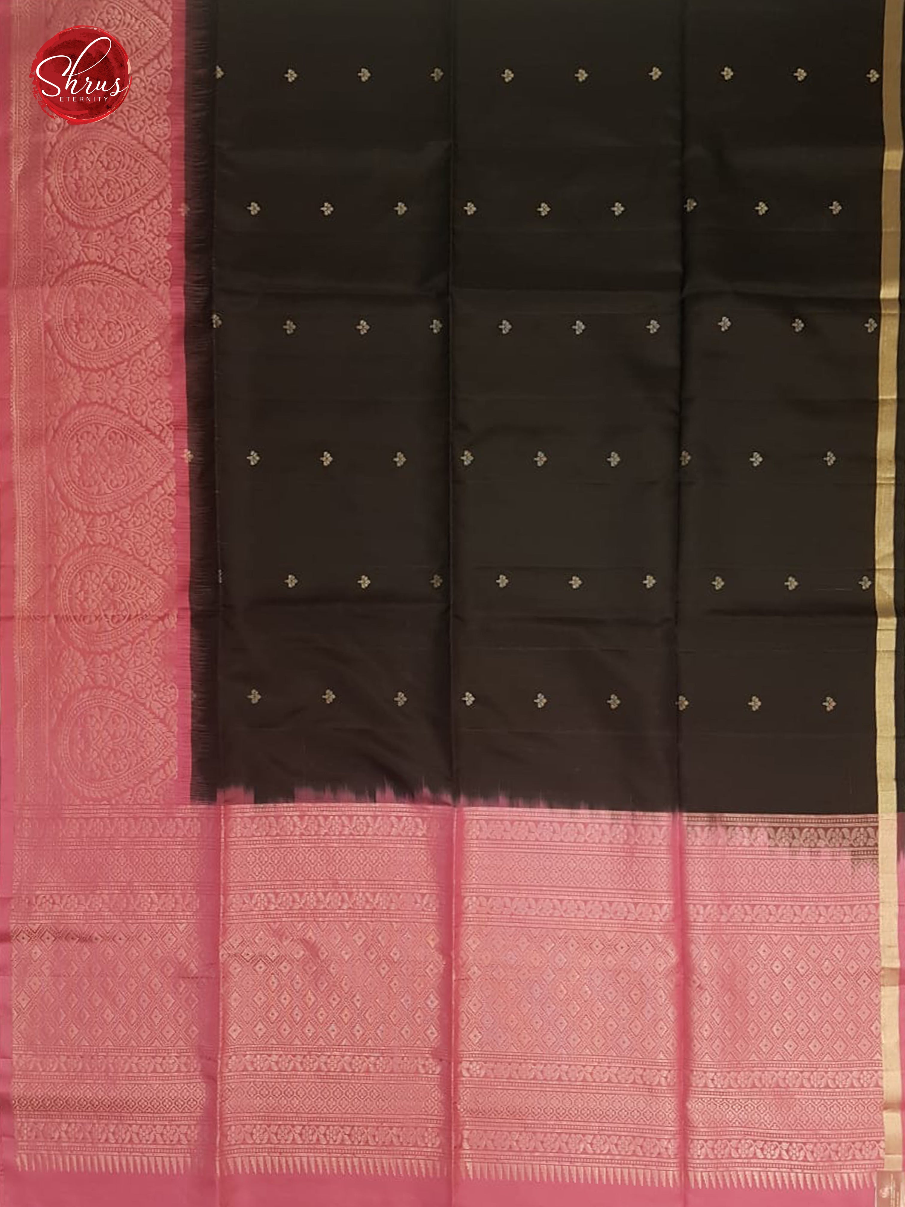 Black & Pink - Soft Silk with Gold Zari - Shop on ShrusEternity.com
