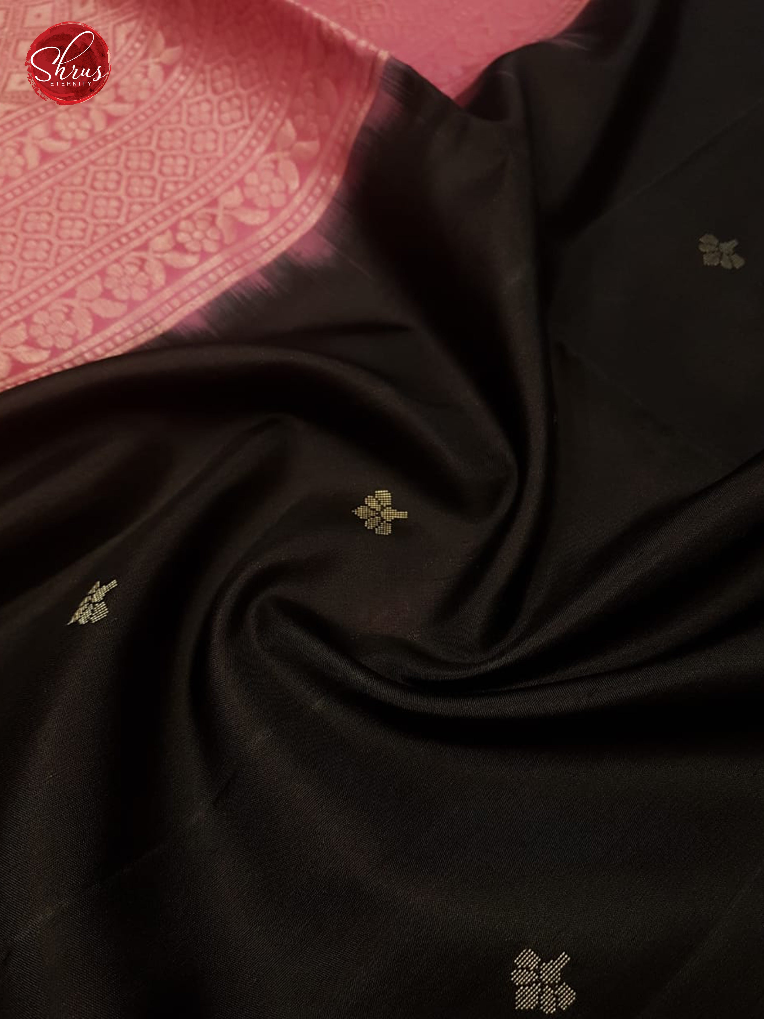Black & Pink - Soft Silk with Gold Zari - Shop on ShrusEternity.com