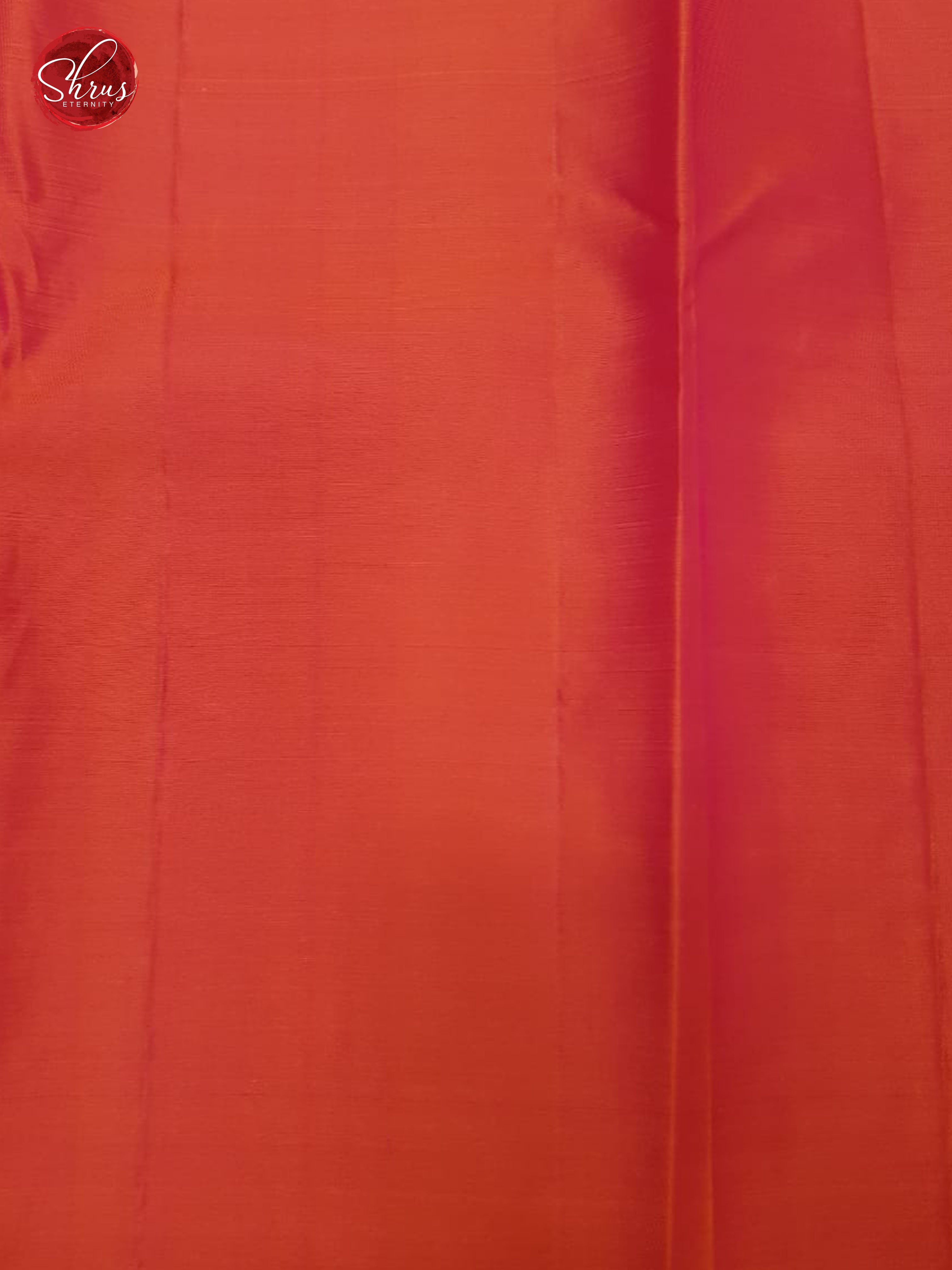 Dark blue and Orangish pink - Borderless Soft silk with Gold Zari - Shop on ShrusEternity.com