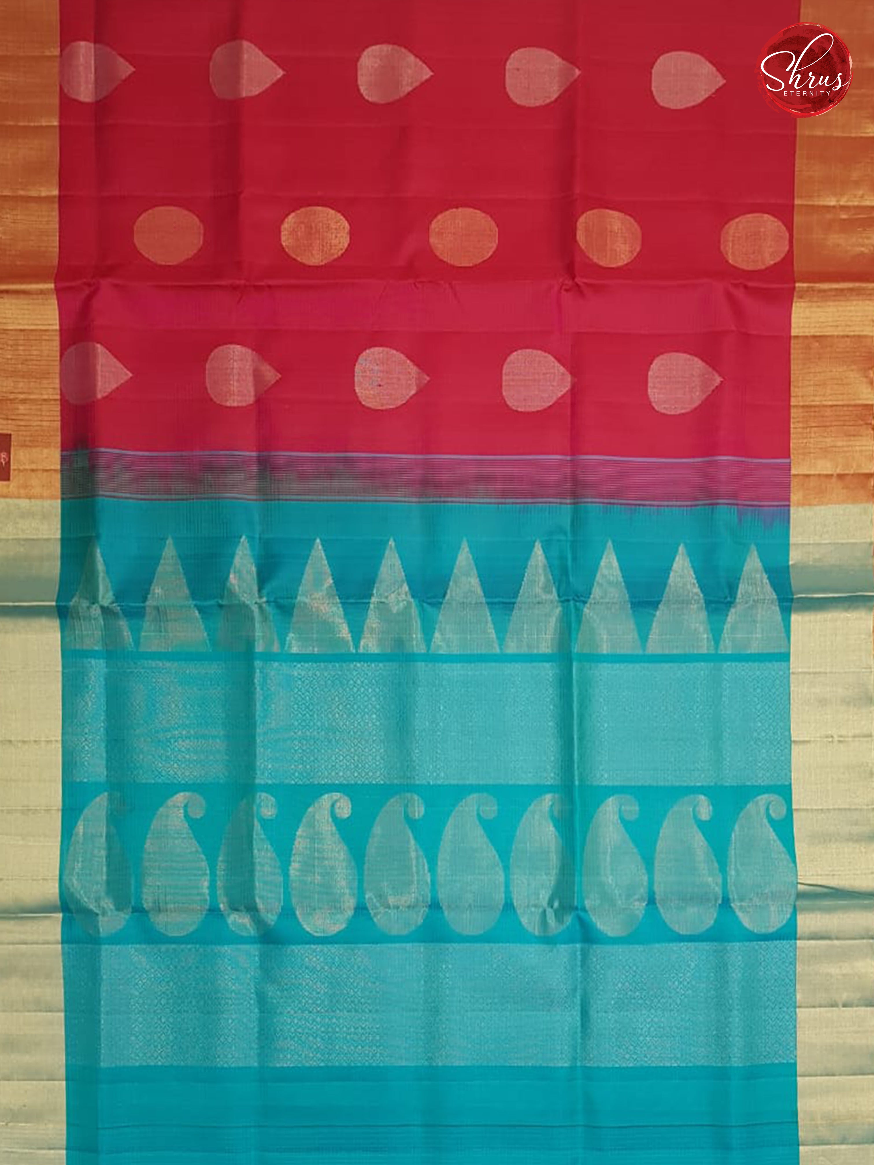 Rani Pink & Copper Sulphate Blue - Soft Silk - Shop on ShrusEternity.com