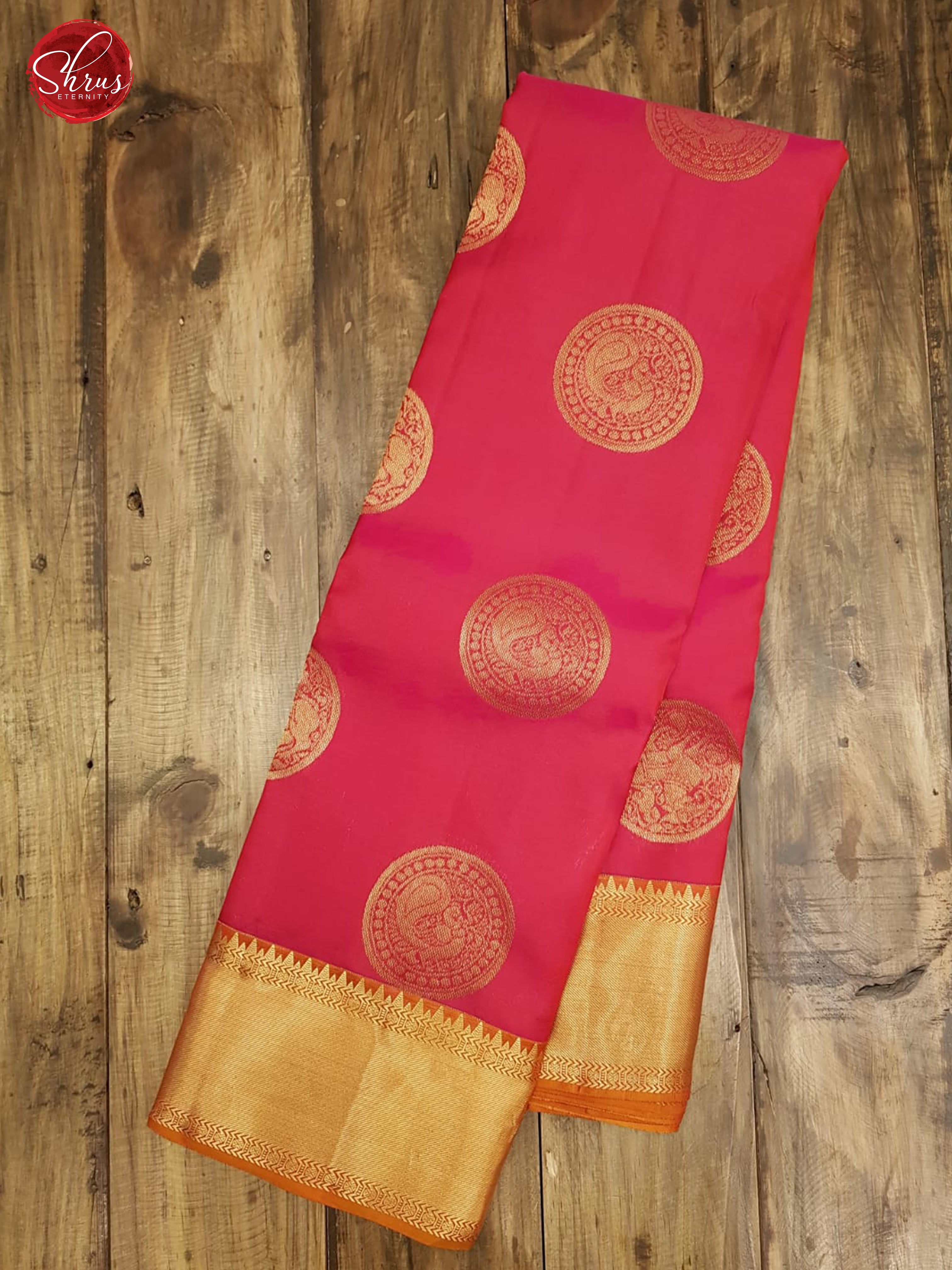 Pink & Orange - Kanchipuram Silk - Shop on ShrusEternity.com