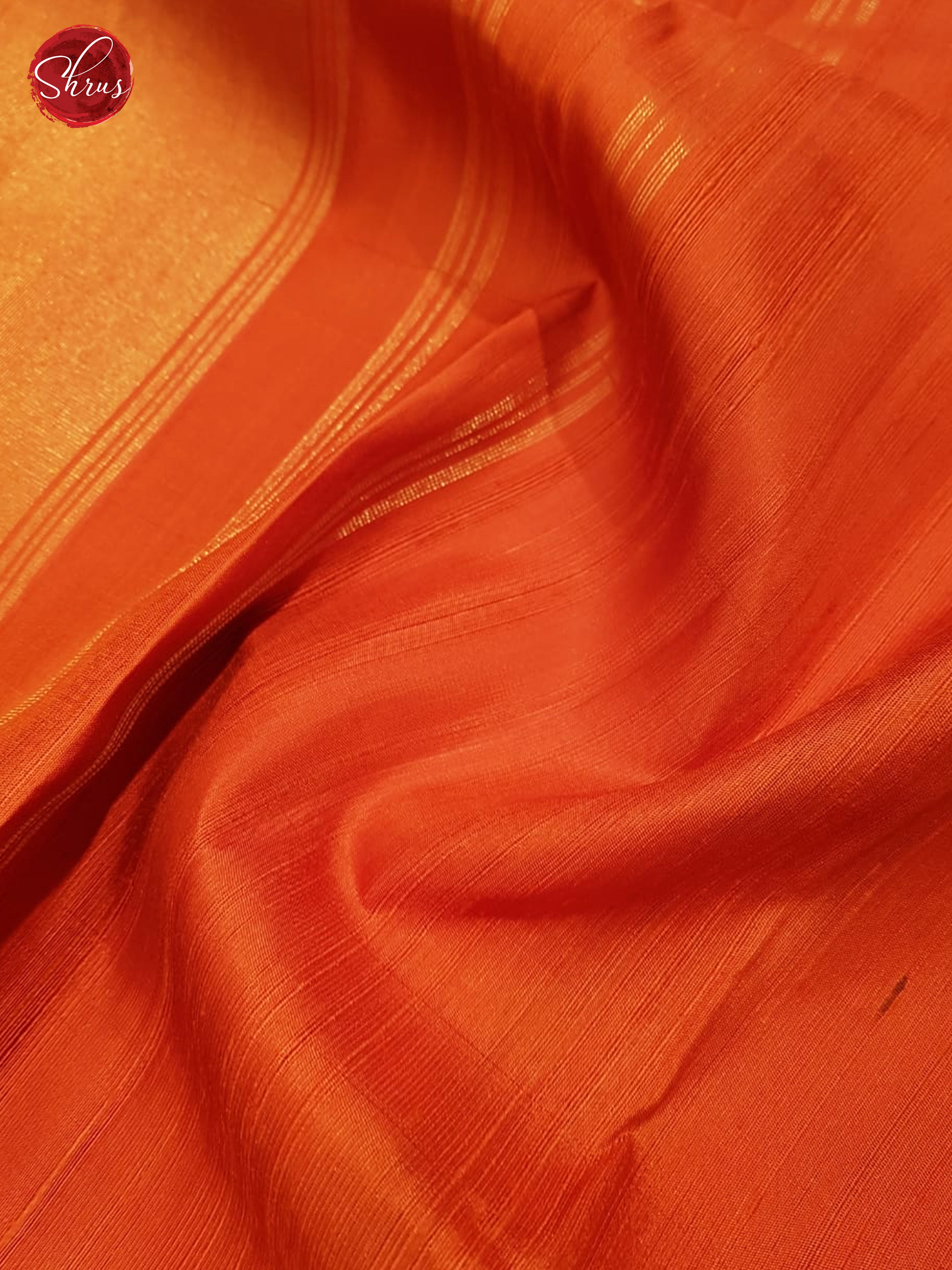 Orange(Single Tone) - Soft Silk with Border & Gold Zari - Shop on ShrusEternity.com