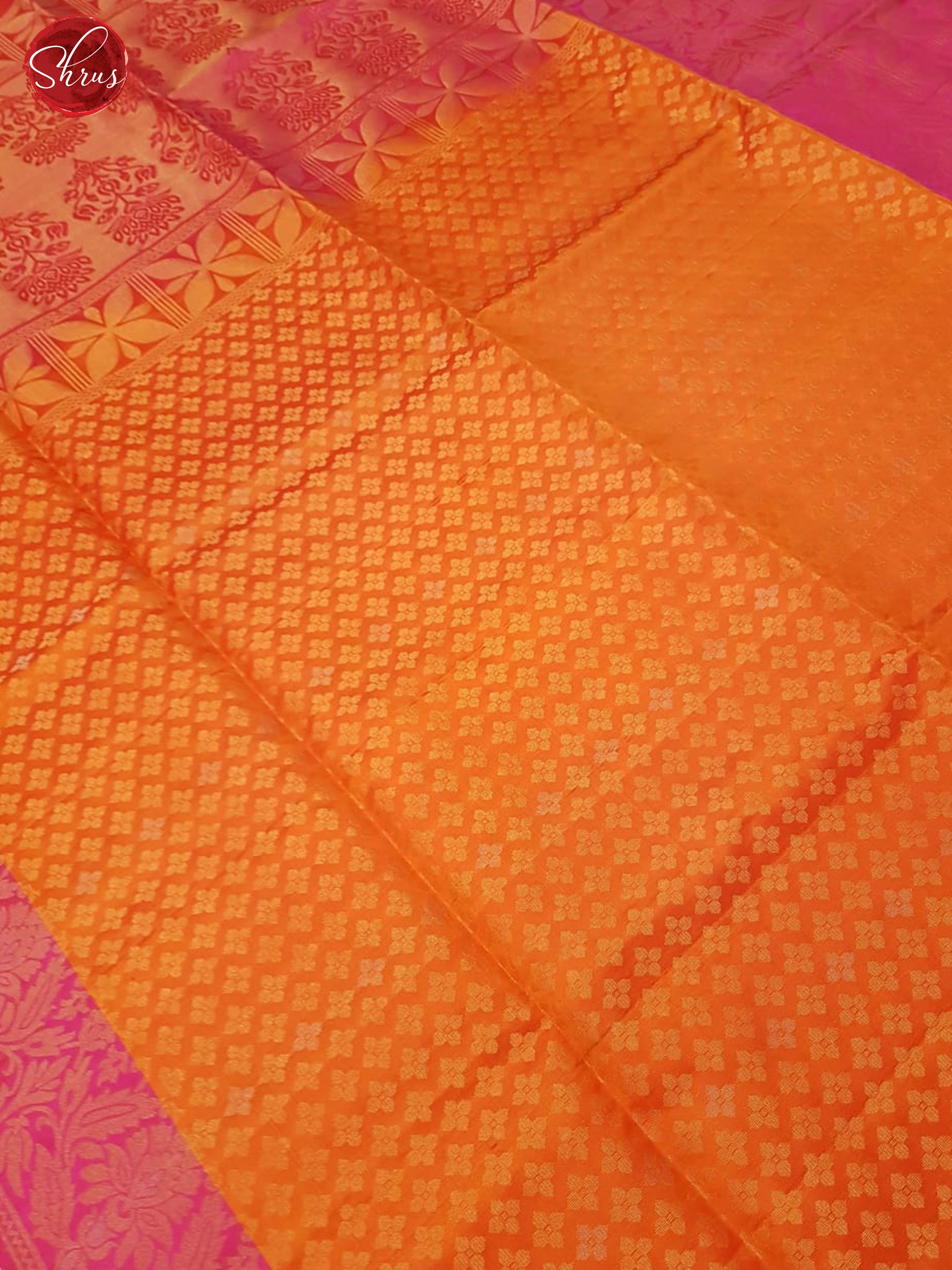 Orange & Pink - Soft Silk with Border & Gold Zari - Shop on ShrusEternity.com