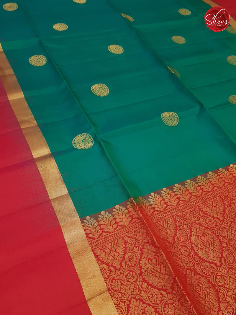 Rama Green & Pinkish Red - Soft Silk - Shop on ShrusEternity.com