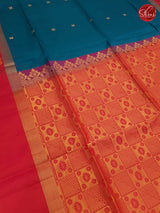 Peacock Blue & Reddish Pink - Soft Silk - Shop on ShrusEternity.com