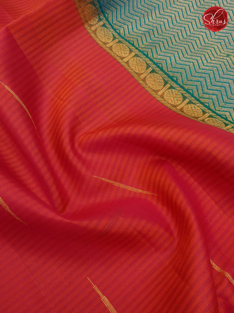 Pinkish Red & Teal Blue - Soft Silk - Shop on ShrusEternity.com