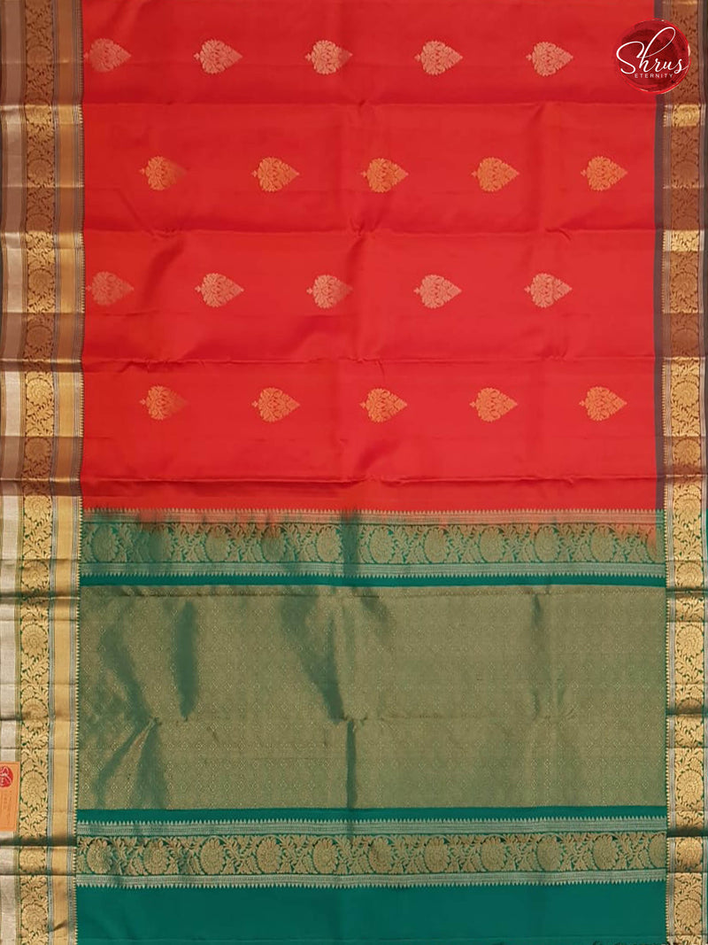Orangish Pink & Peacock  Green - Soft Silk - Shop on ShrusEternity.com