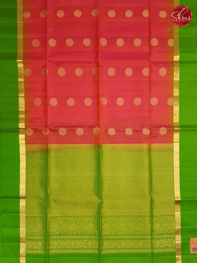 Orangish Pink &  Light Green - Soft Silk - Shop on ShrusEternity.com